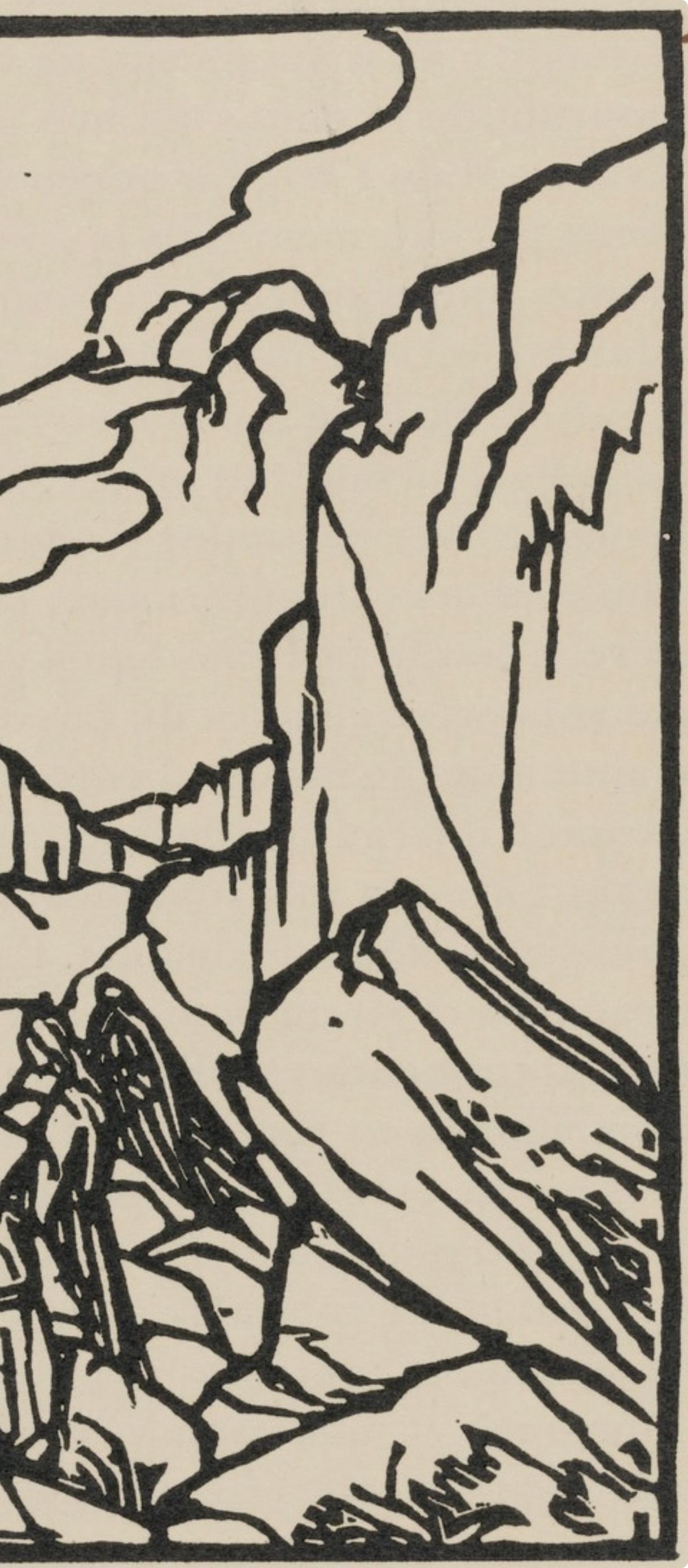 Composition (Morane, N° 100), Les Petites Fleurs de St. Françoise, Émile Bernard - Beige Landscape Print by Emile Bernard