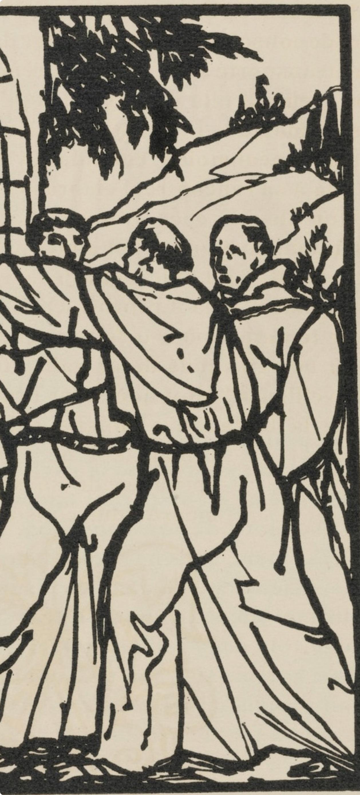 Composition (Morane, N° 100), Les Petites Fleurs de St. Françoise, Émile Bernard - Beige Landscape Print by Emile Bernard