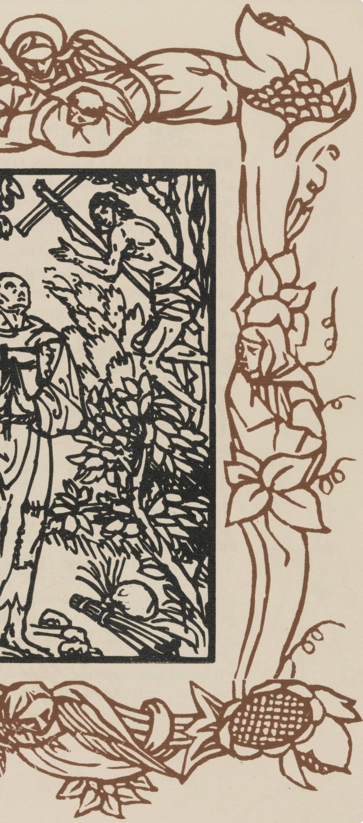 Composition (Morane, N° 100), Les Petites Fleurs de St. Françoise, Émile Bernard - Beige Landscape Print by Emile Bernard