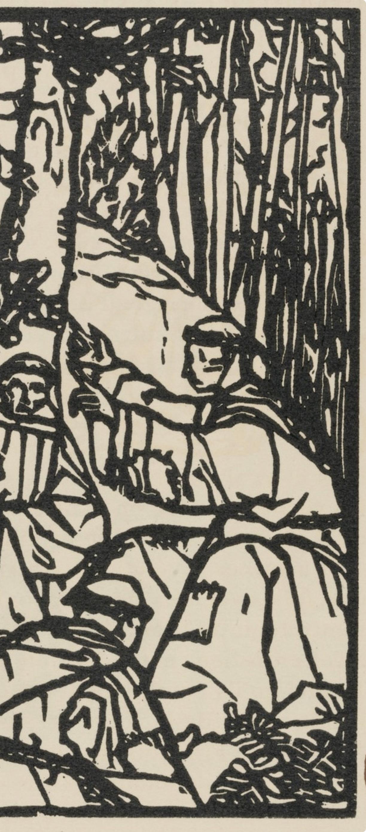 Composition (Morane, N° 100), Les Petites Fleurs de St. Françoise, Émile Bernard - Beige Figurative Print by Emile Bernard