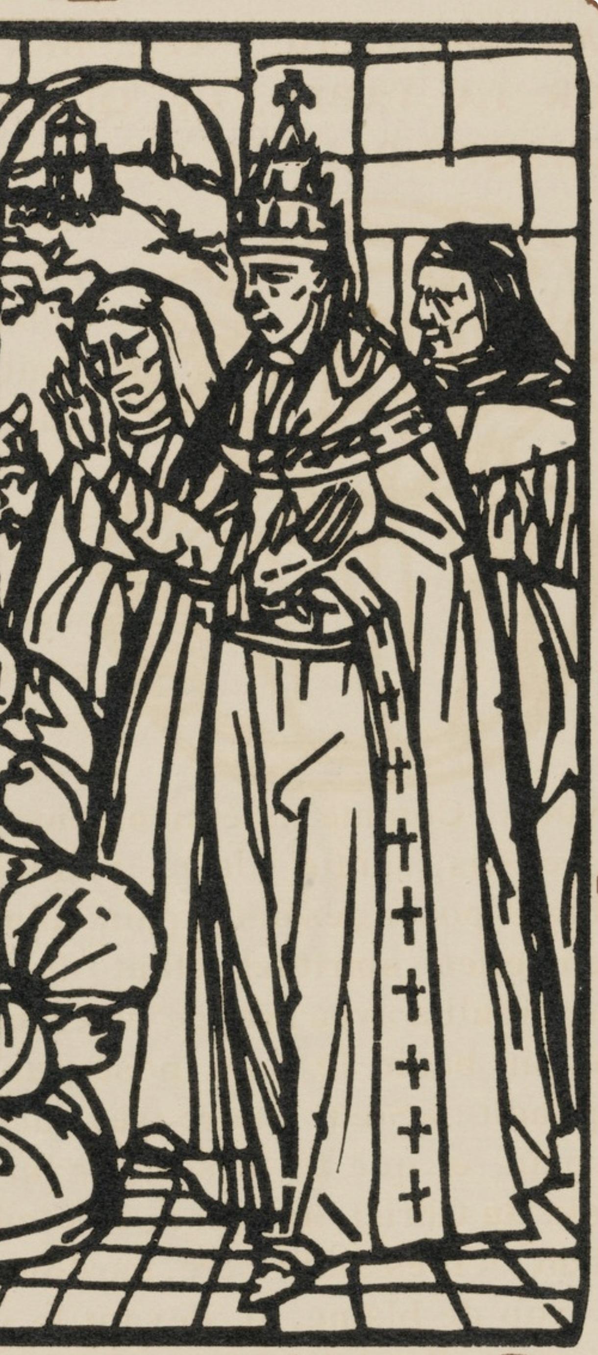 Composición (Morane, N° 100), Les Petites Fleurs de St. Françoise, Émile Bernard - Landscape Print Beige de Emile Bernard
