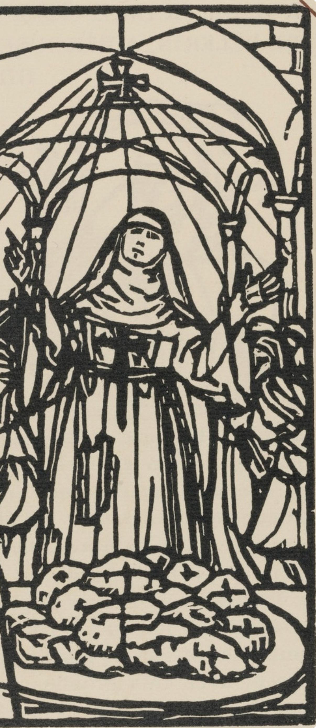 Composition (Morane, N° 100), Les Petites Fleurs de St. Françoise, Émile Bernard - Beige Landscape Print by Emile Bernard
