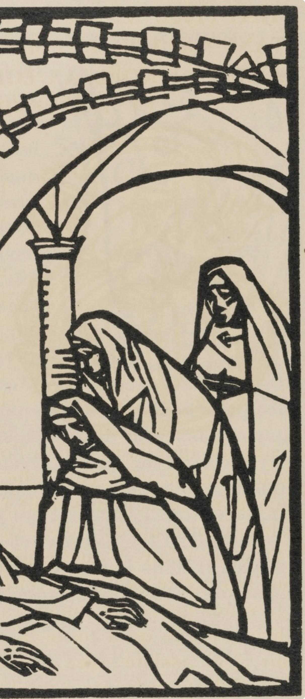 Composition (Morane, N° 100), Les Petites Fleurs de St. Françoise, Émile Bernard - Beige Landscape Print by Emile Bernard