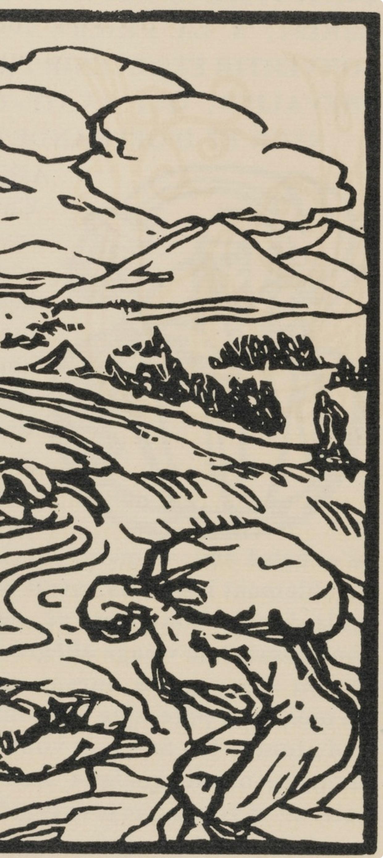 Composition (Morane, N° 100), Les Petites Fleurs de St. Françoise, Émile Bernard - Beige Landscape Print by Emile Bernard