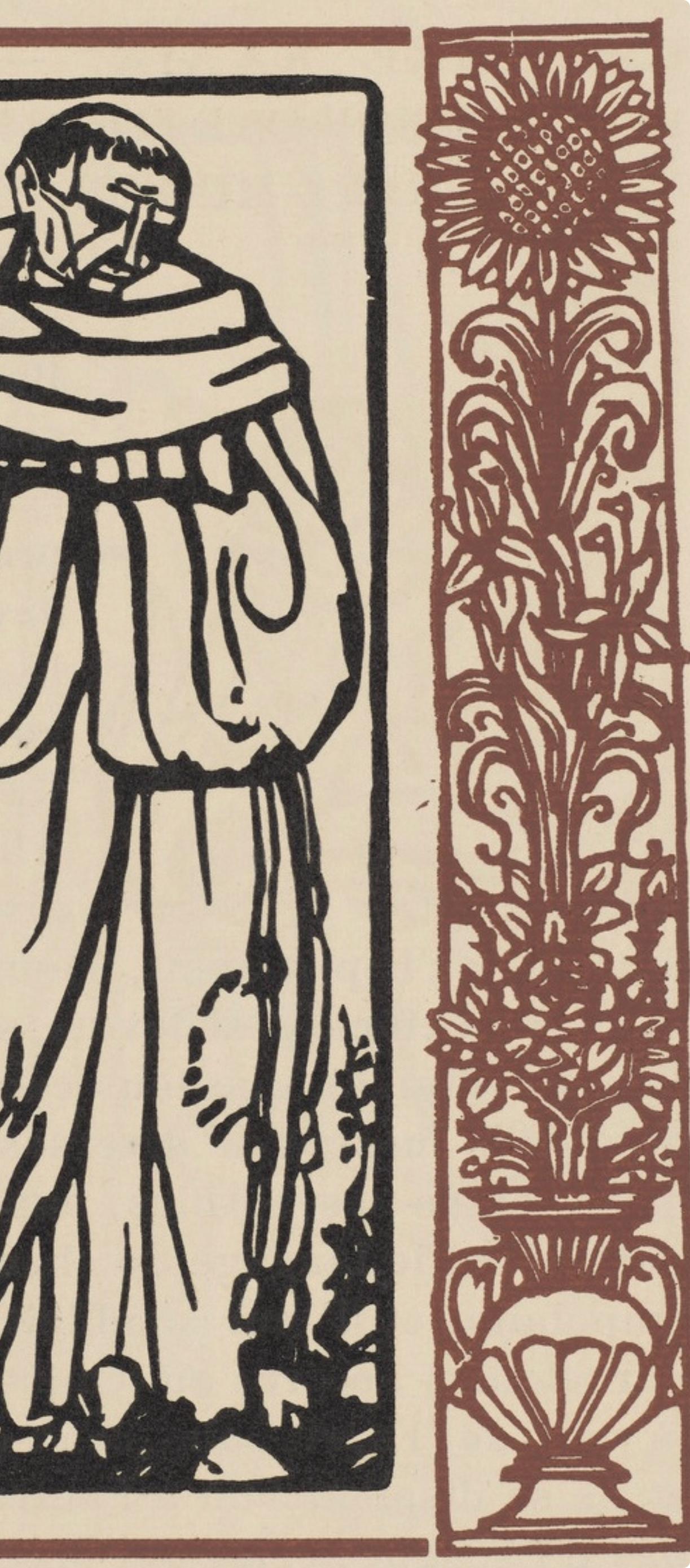 Composizione (Morane, N° 100), Les Petites Fleurs de St. Françoise, Émile Bernard - Figurative Print Beige di Emile Bernard