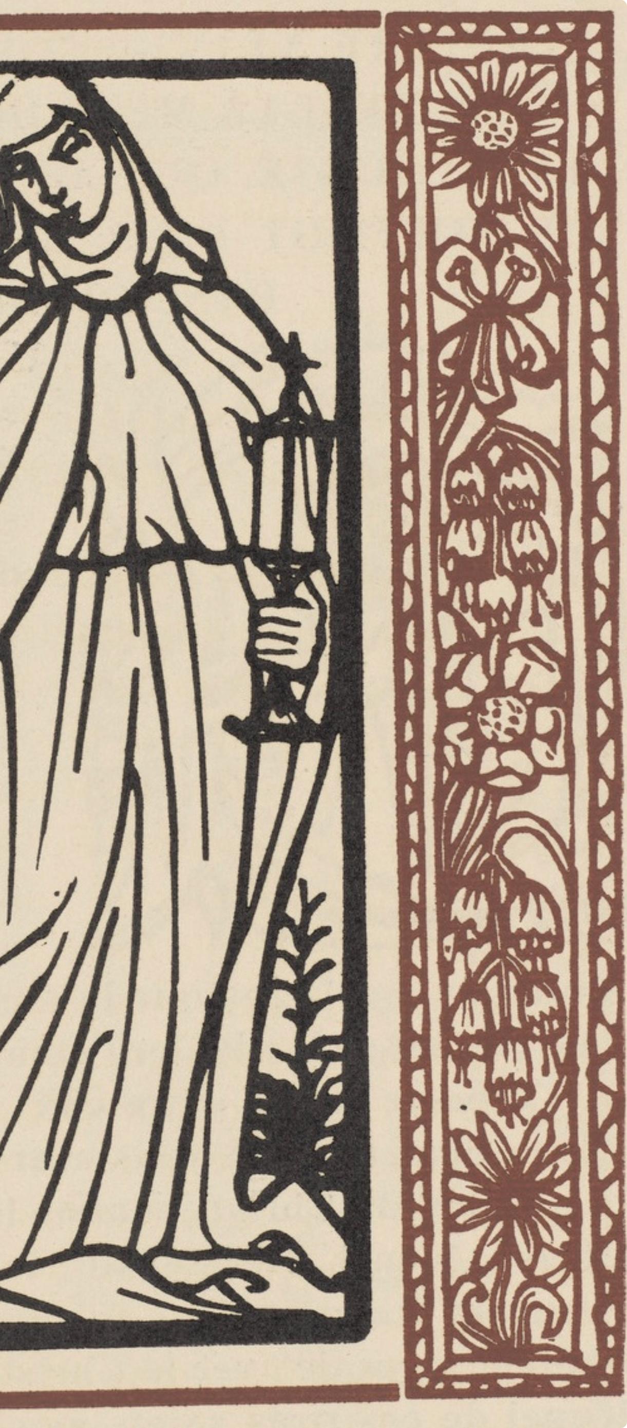 Composición (Morane, N° 100), Les Petites Fleurs de St. Françoise, Émile Bernard - Figurative Print Beige de Emile Bernard