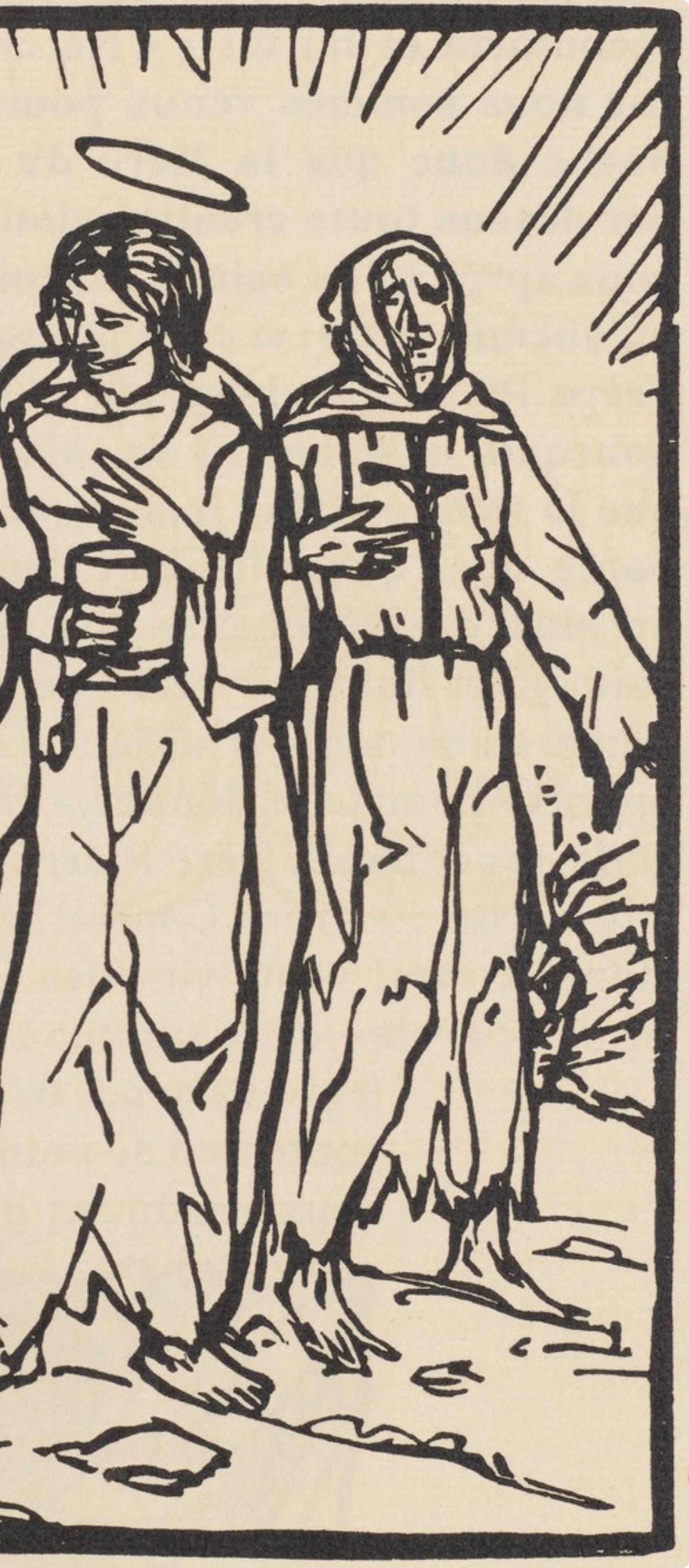 Composition (Morane, N° 100), Les Petites Fleurs de St. Françoise, Émile Bernard - Beige Landscape Print by Emile Bernard
