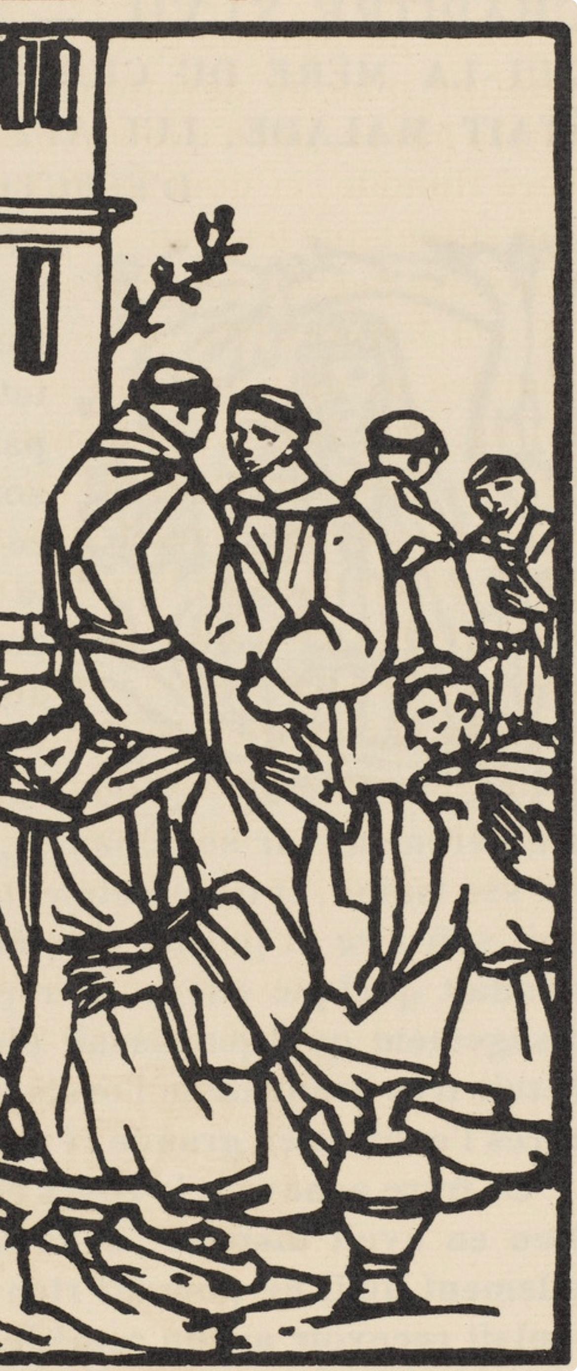 Composition (Morane, n° 100), Les Petites Fleurs de St. Françoise, Émile Bernard - Beige Landscape Print par Emile Bernard