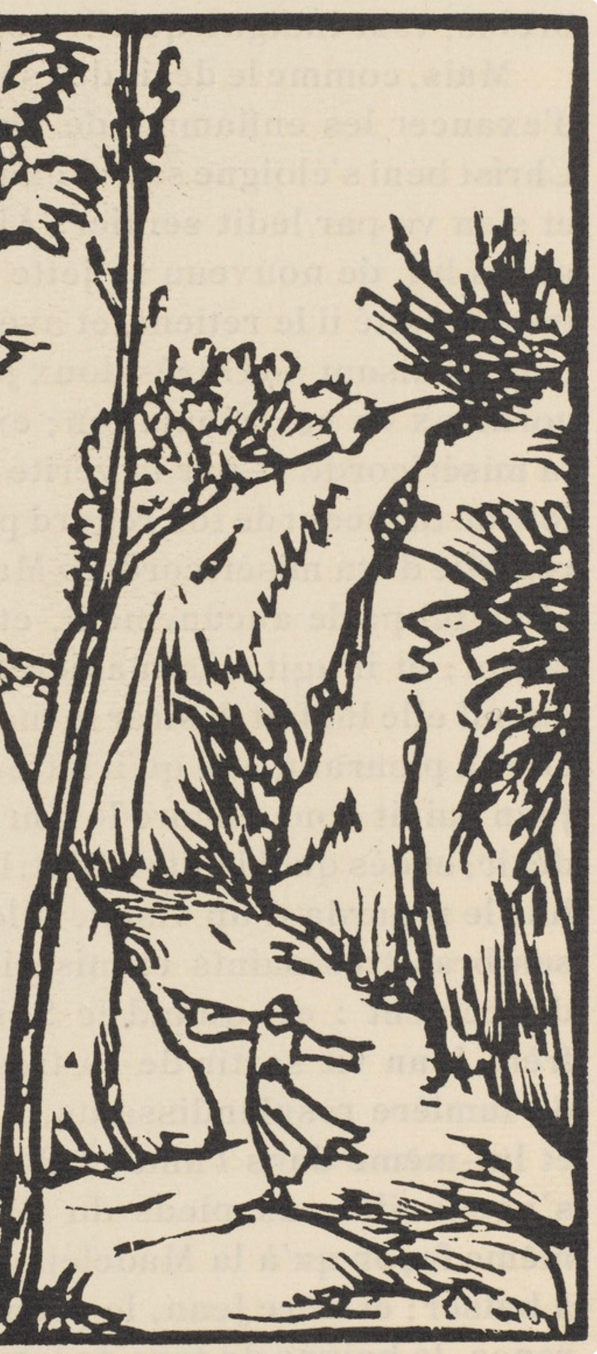 Composition (Morane, N° 100), Les Petites Fleurs de St. Françoise, Émile Bernard - Beige Landscape Print by Emile Bernard