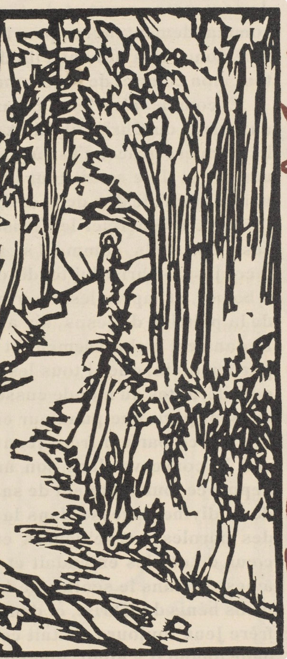 Composition (Morane, N° 100), Les Petites Fleurs de St. Françoise, Émile Bernard - Beige Figurative Print by Emile Bernard