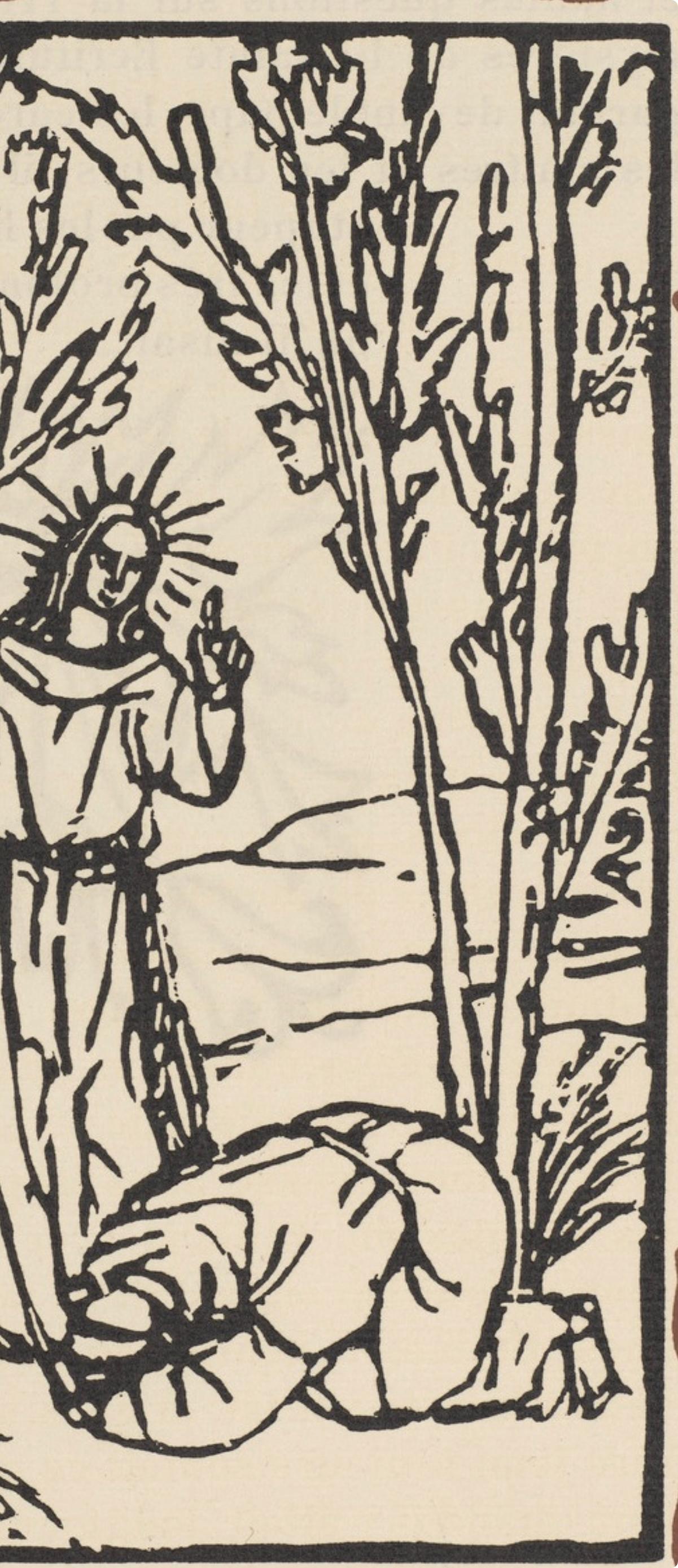 Composition (Morane, N° 100), Les Petites Fleurs de St. Françoise, Émile Bernard - Beige Figurative Print by Emile Bernard