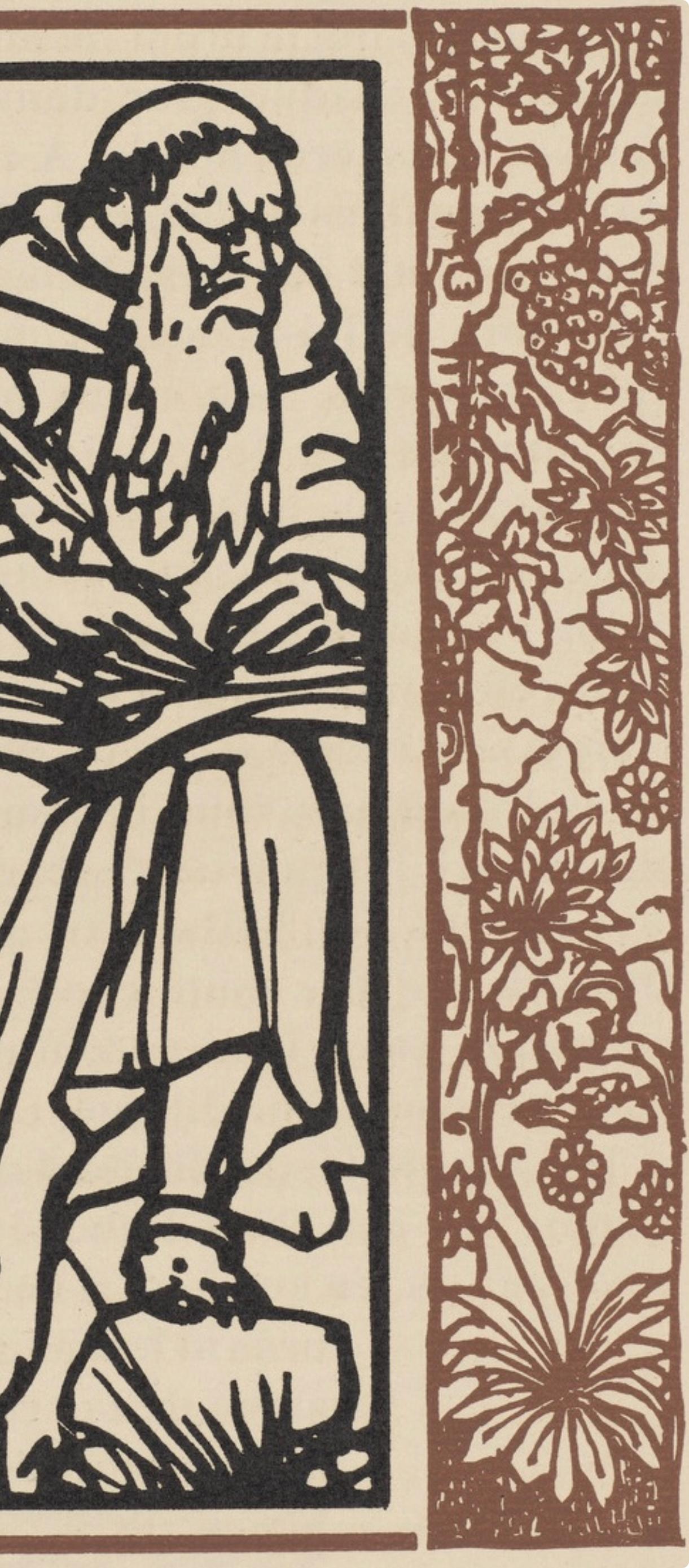 Komposition (Morane, N° 100), Les Petites Fleurs de St. Françoise, Émile Bernard (Beige), Figurative Print, von Emile Bernard
