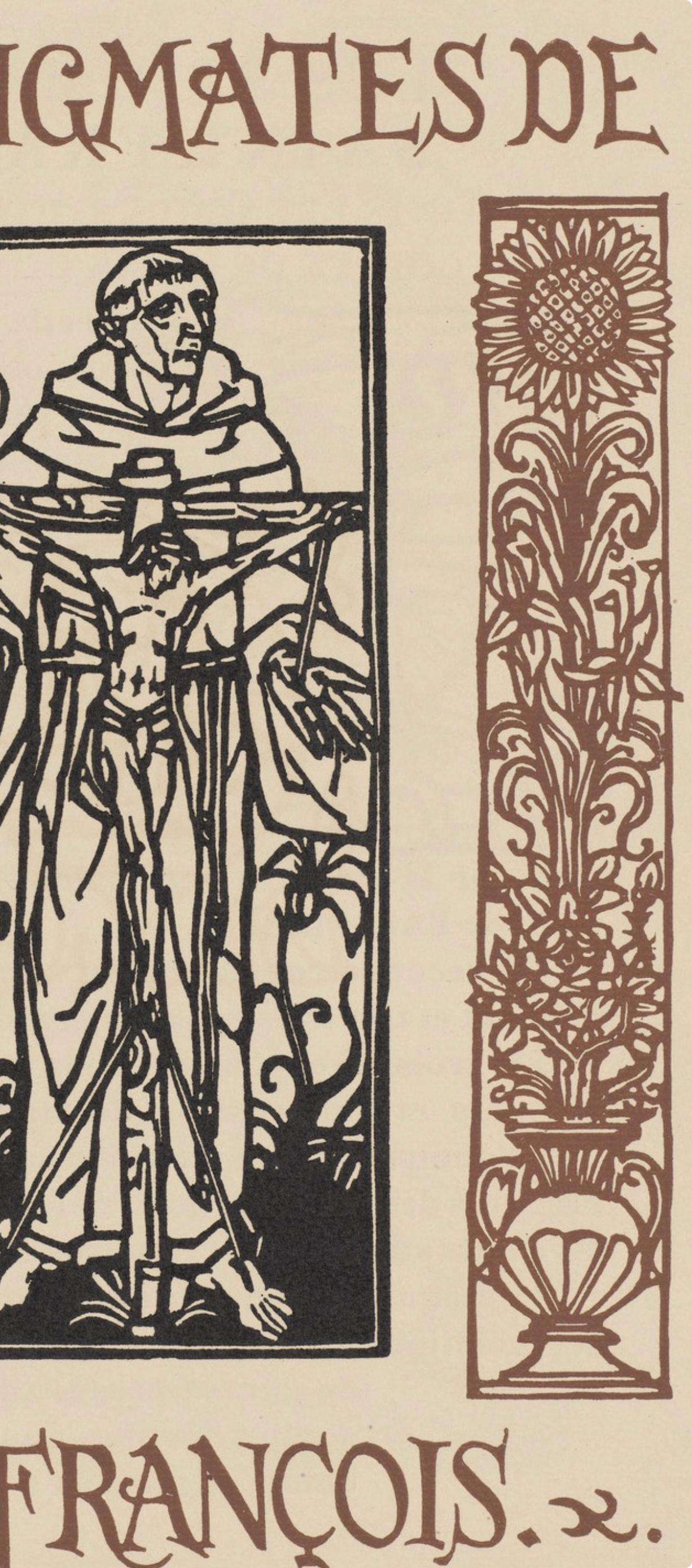 Composition (Morane, N° 100), Les Petites Fleurs de St. Françoise, Émile Bernard - Beige Figurative Print by Emile Bernard