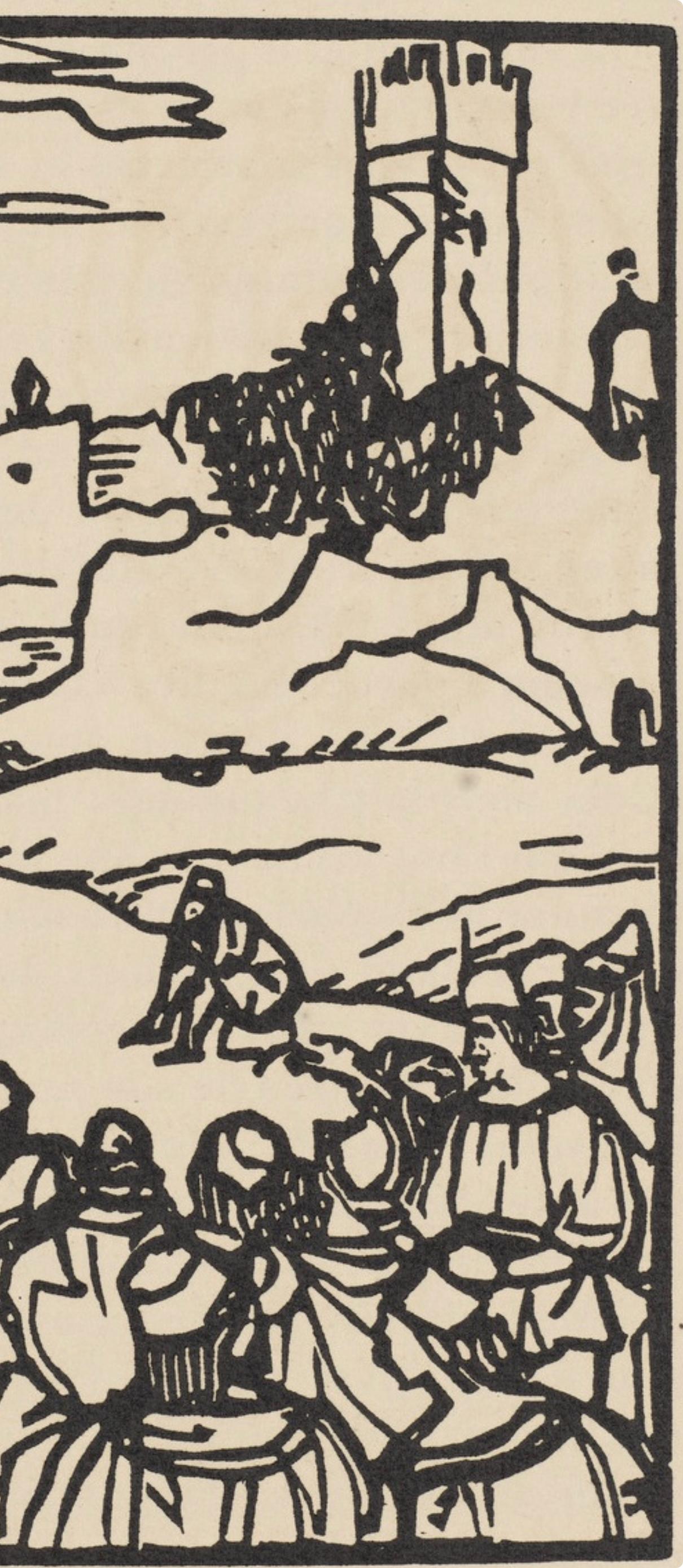 Composition (Morane, N° 100), Les Petites Fleurs de St. Françoise, Émile Bernard - Beige Figurative Print by Emile Bernard