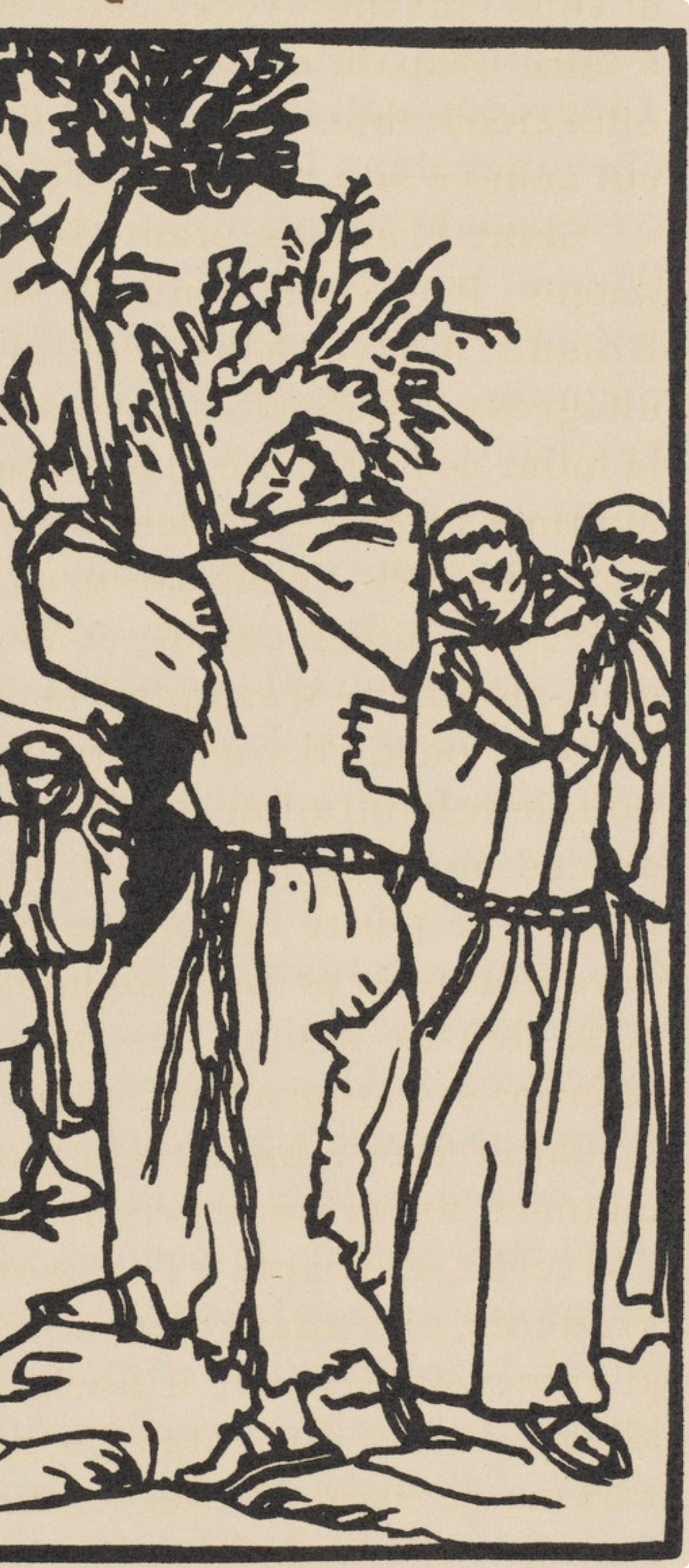 Composition (Morane, N° 100), Les Petites Fleurs de St. Françoise, Émile Bernard - Beige Landscape Print by Emile Bernard