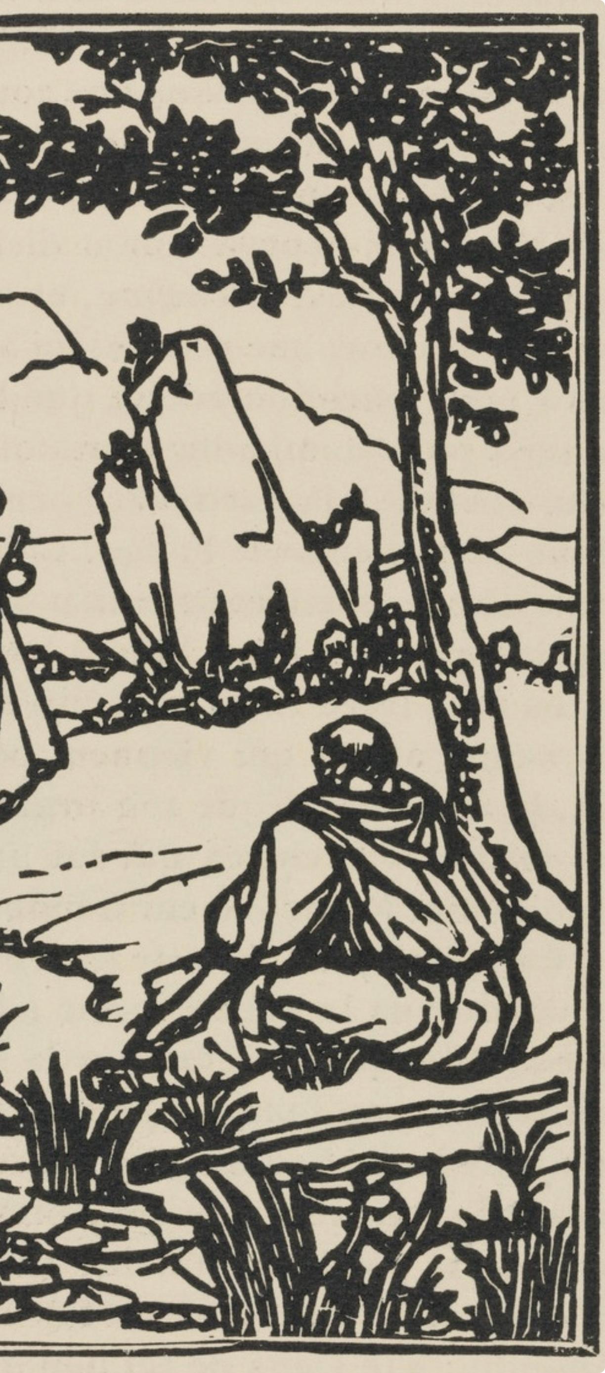 Composition (Morane, N° 100), Les Petites Fleurs de St. Françoise, Émile Bernard - Beige Figurative Print by Emile Bernard