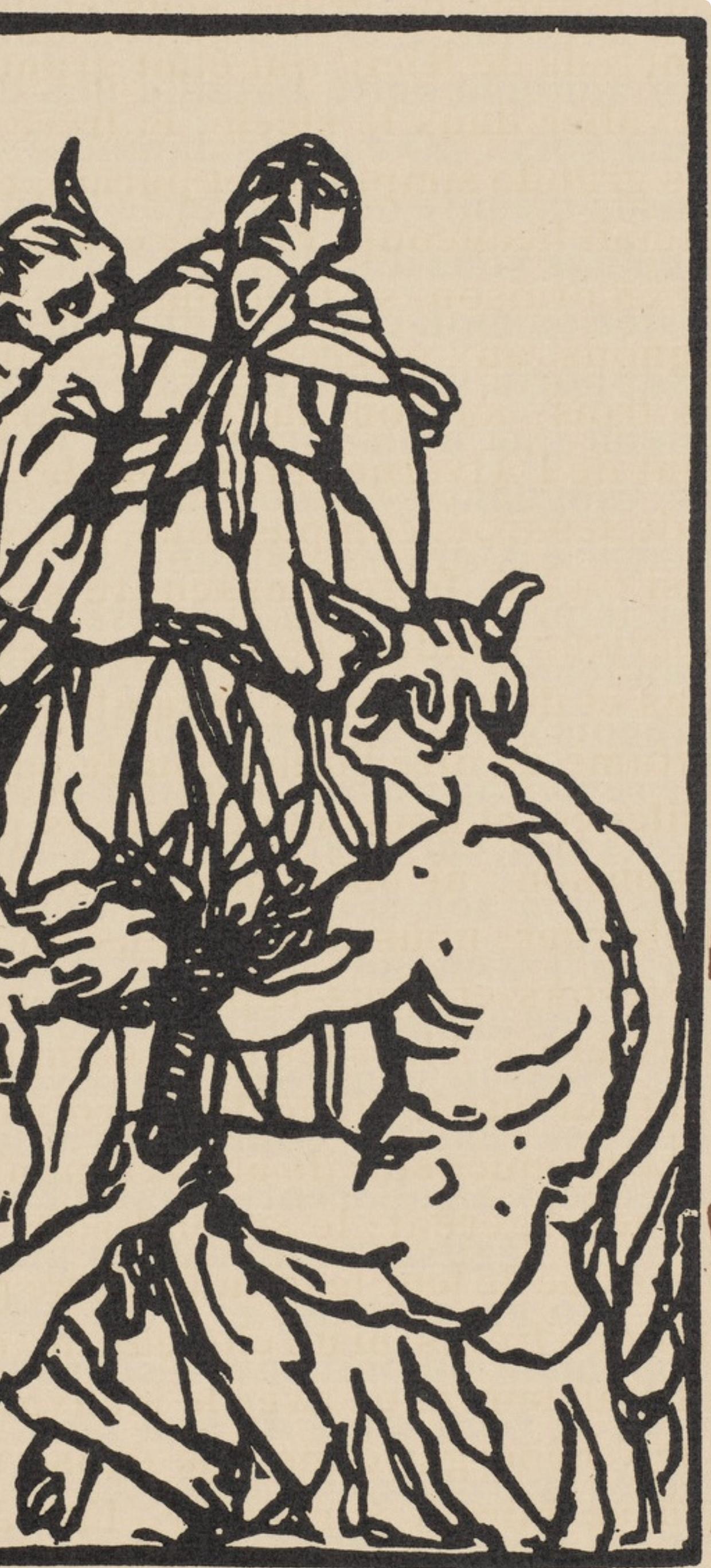 Composition (Morane, N° 100), Les Petites Fleurs de St. Françoise, Émile Bernard - Beige Figurative Print by Emile Bernard