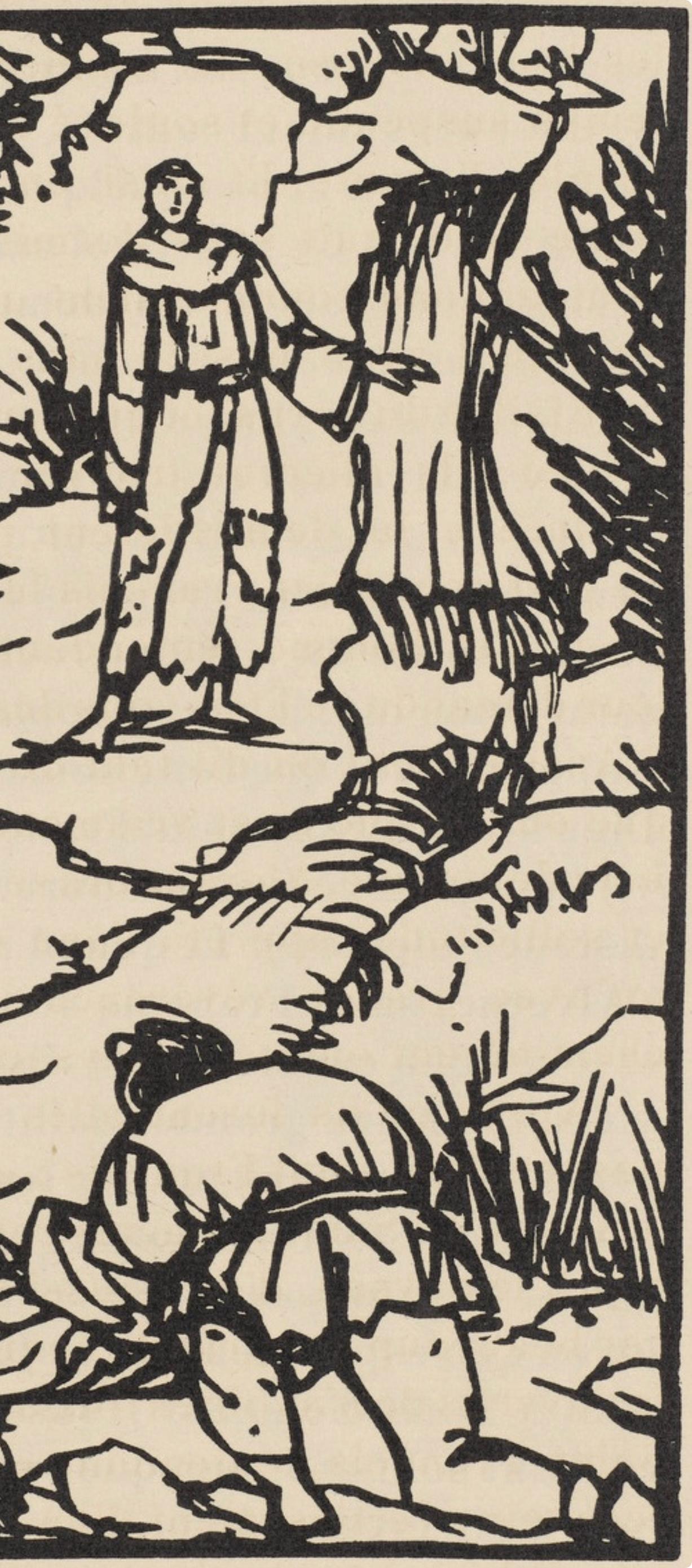 Composition (Morane, N° 100), Les Petites Fleurs de St. Françoise, Émile Bernard - Beige Figurative Print by Emile Bernard