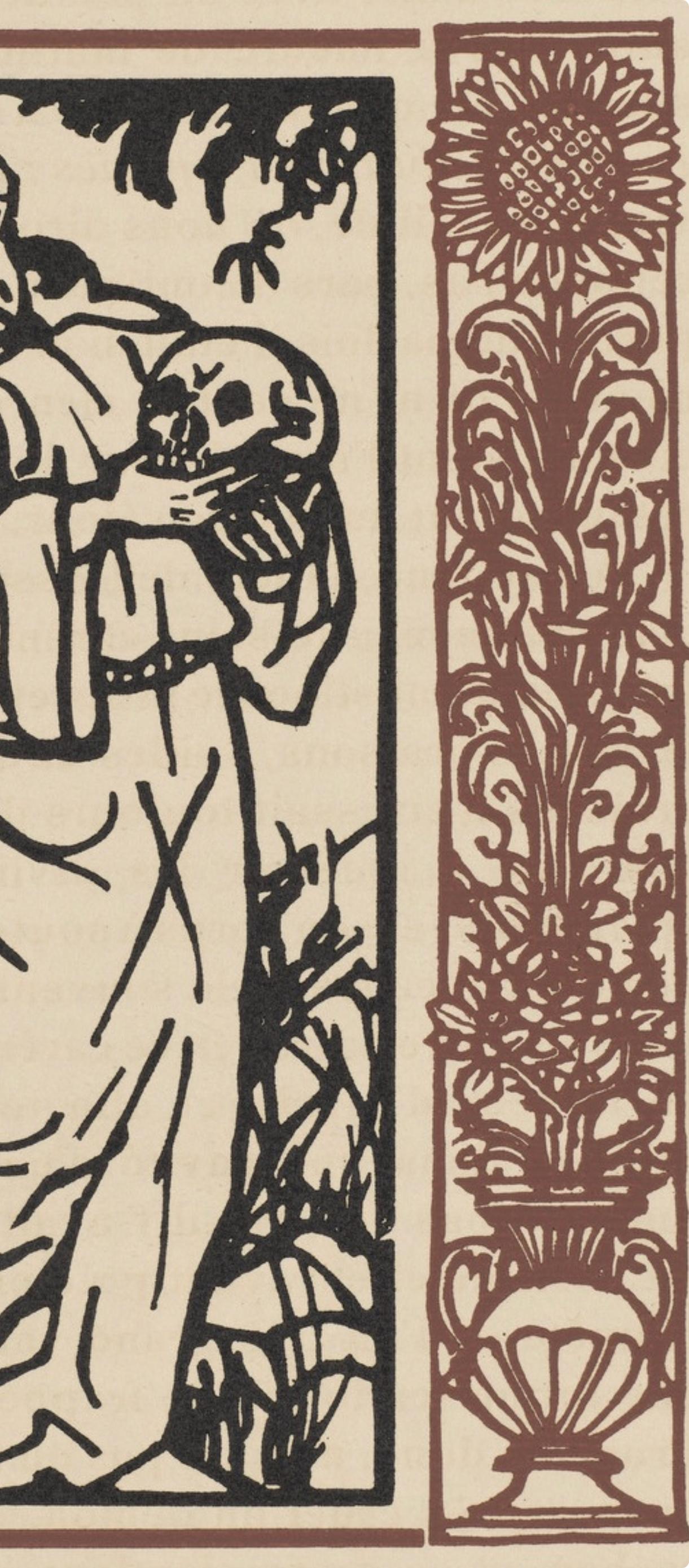 Composition (Morane, N° 100), Les Petites Fleurs de St. Françoise, Émile Bernard - Beige Landscape Print by Emile Bernard