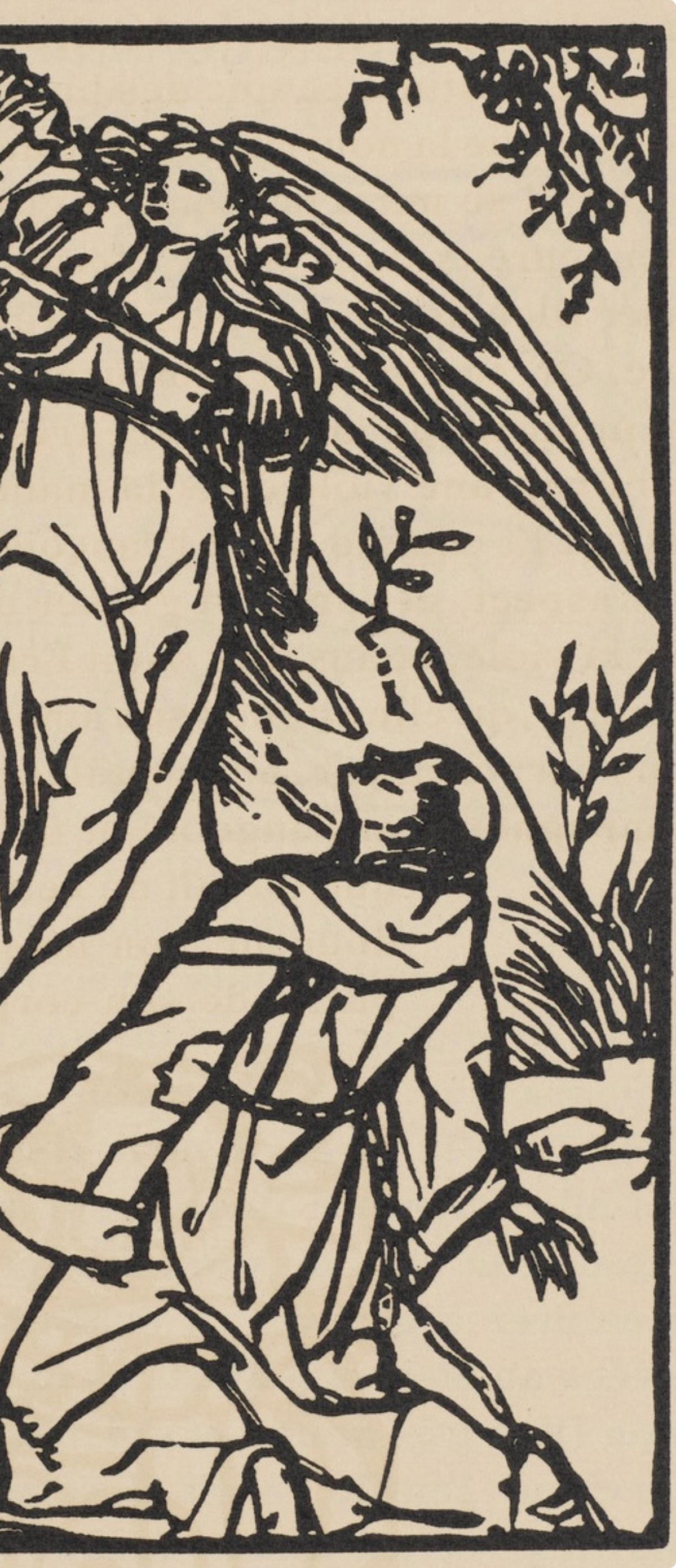 Composition (Morane, N° 100), Les Petites Fleurs de St. Françoise, Émile Bernard - Beige Landscape Print by Emile Bernard