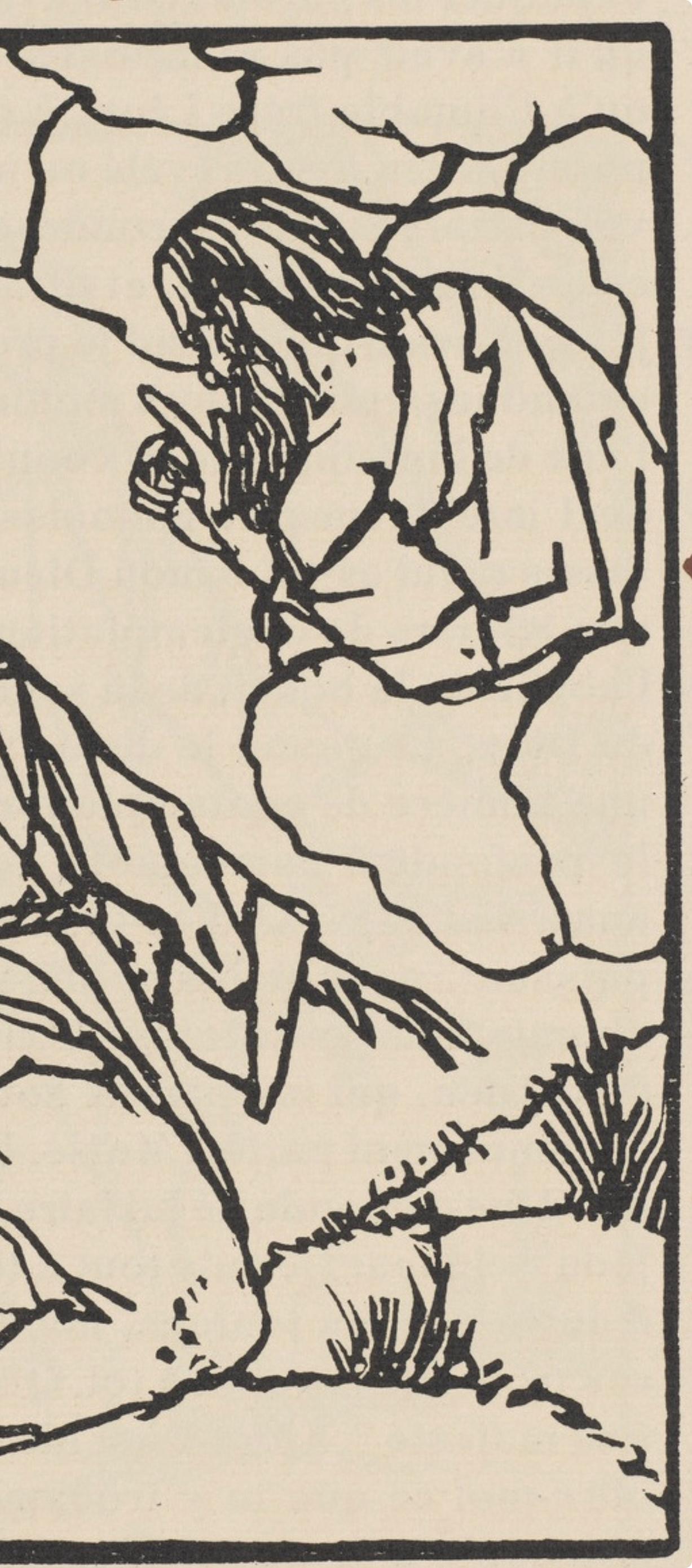 Composition (Morane, N° 100), Les Petites Fleurs de St. Françoise, Émile Bernard - Beige Landscape Print by Emile Bernard