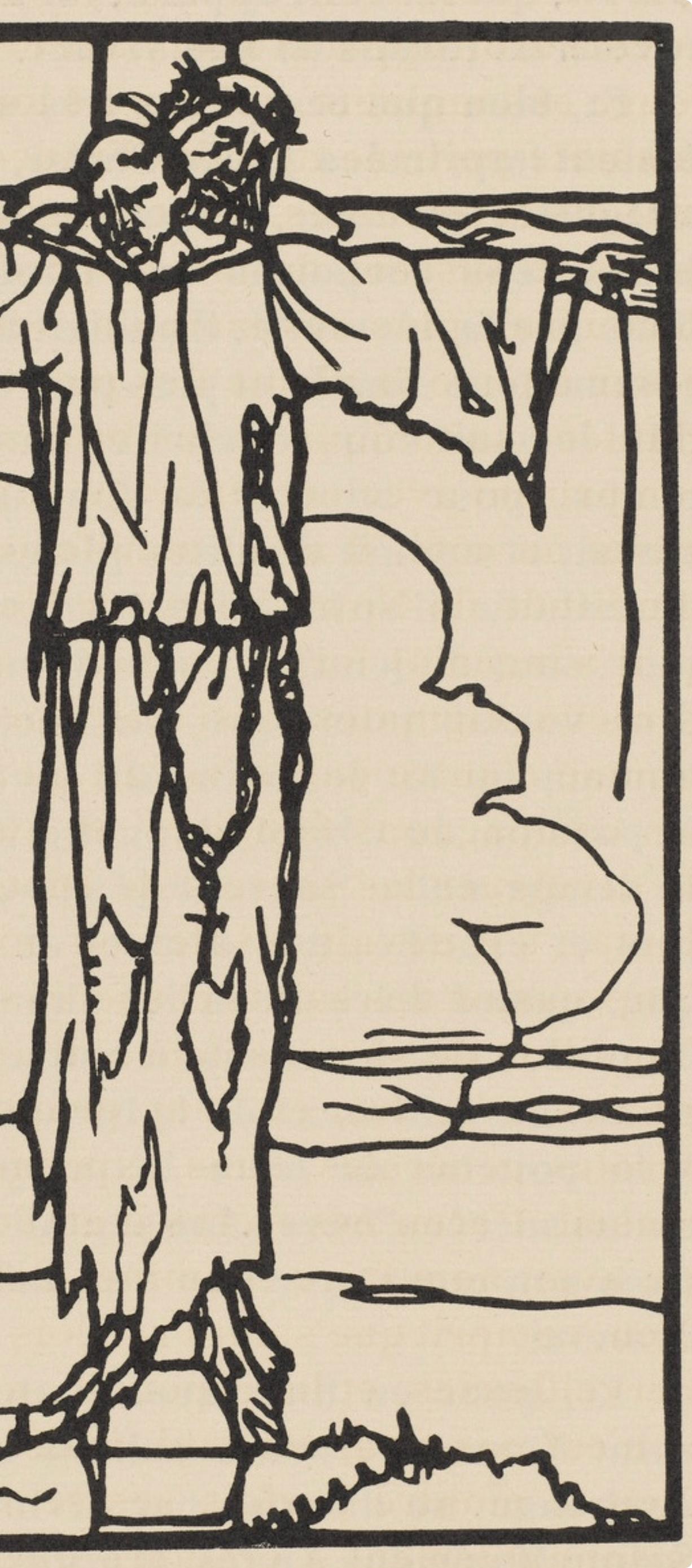 Composition (Morane, N° 100), Les Petites Fleurs de St. Françoise, Émile Bernard - Beige Figurative Print by Emile Bernard