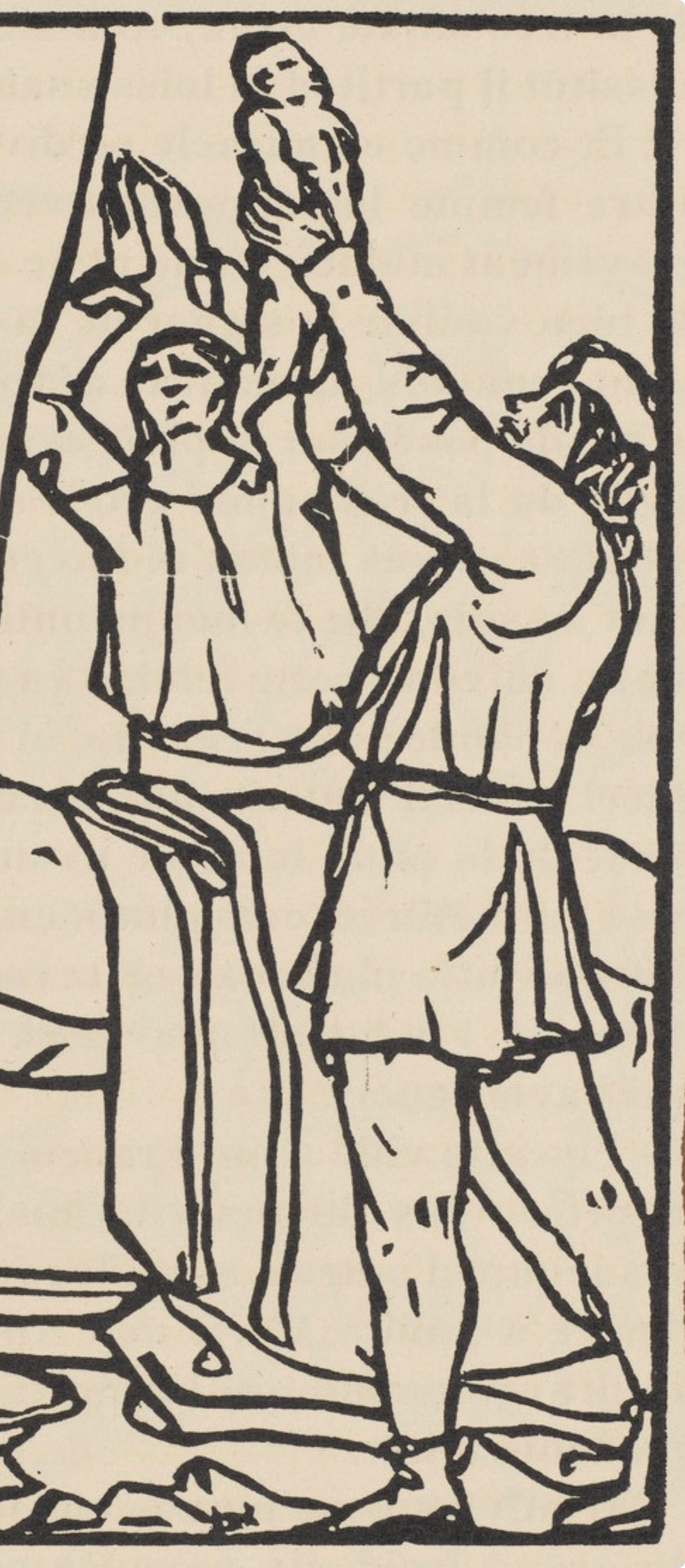 Composition (Morane, n° 100), Les Petites Fleurs de St. Françoise, Émile Bernard - Beige Figurative Print par Emile Bernard