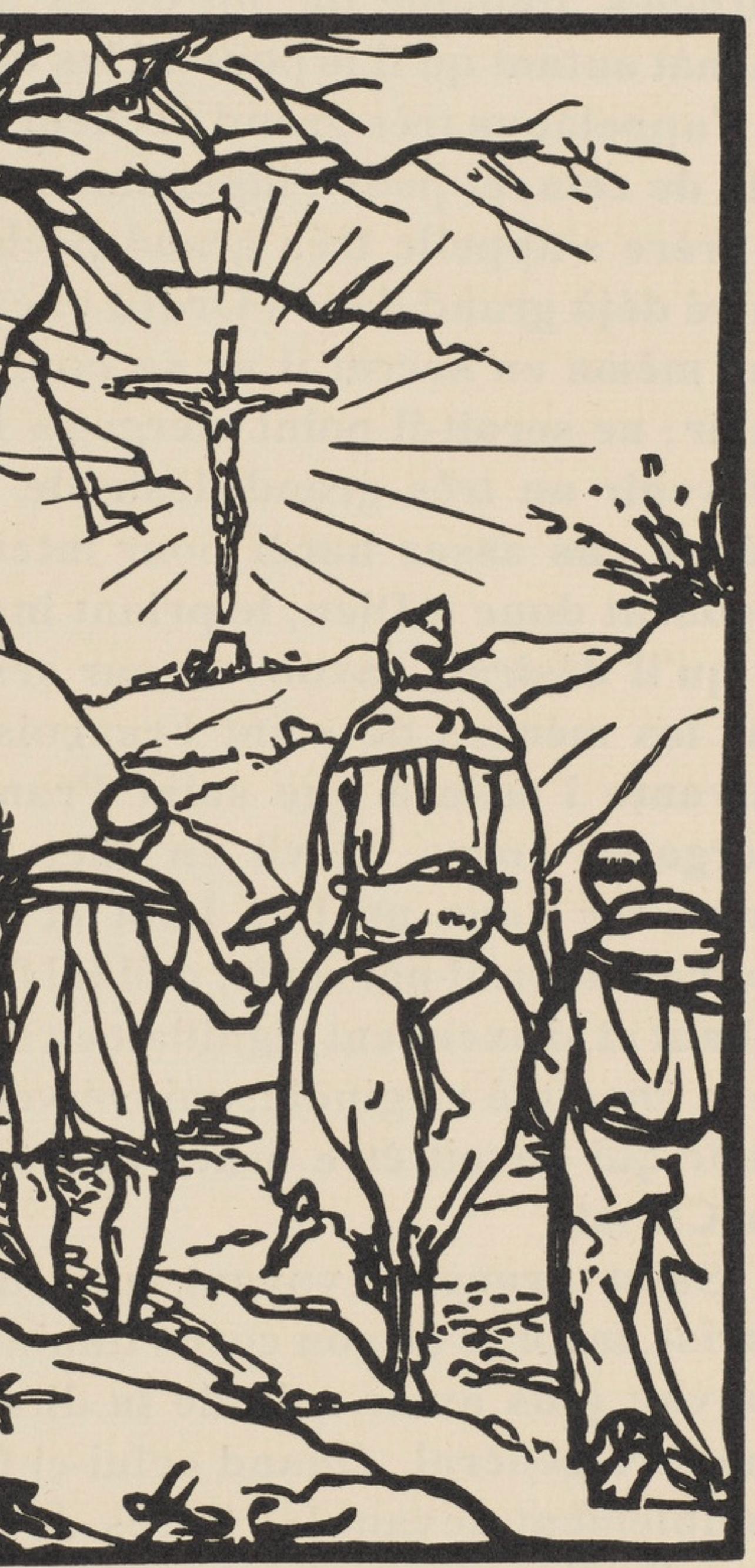Composition (Morane, N° 100), Les Petites Fleurs de St. Françoise, Émile Bernard - Beige Figurative Print by Emile Bernard