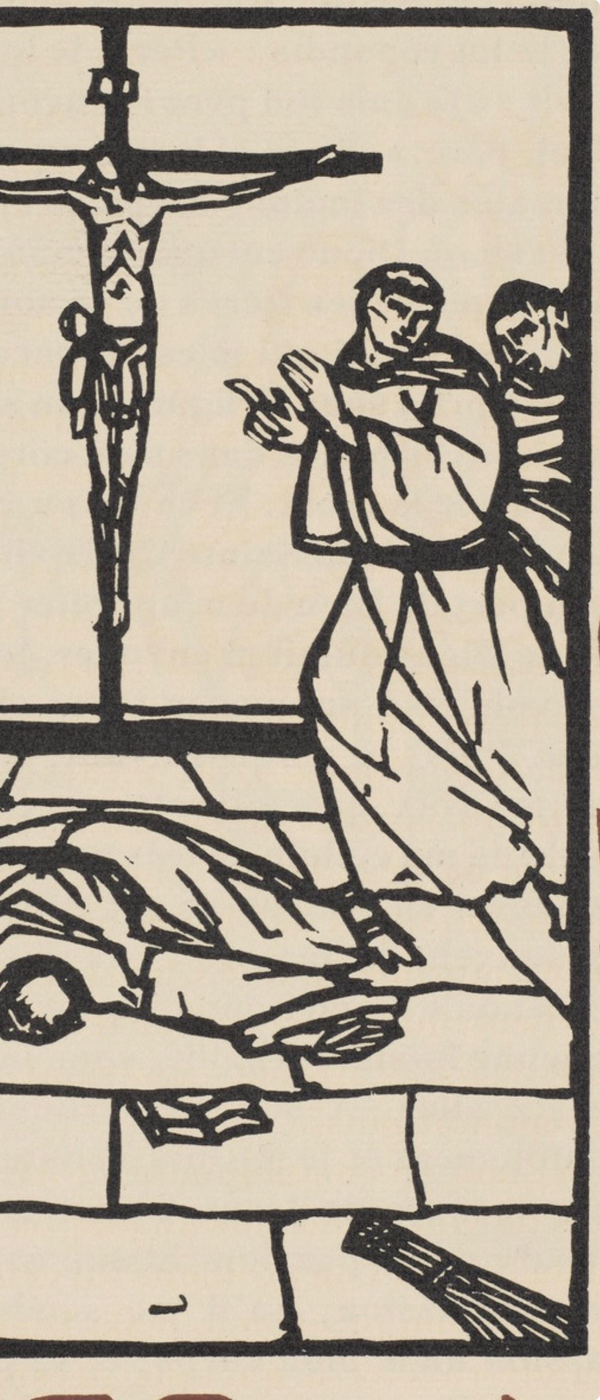 Composition (Morane, N° 100), Les Petites Fleurs de St. Françoise, Émile Bernard - Beige Figurative Print by Emile Bernard