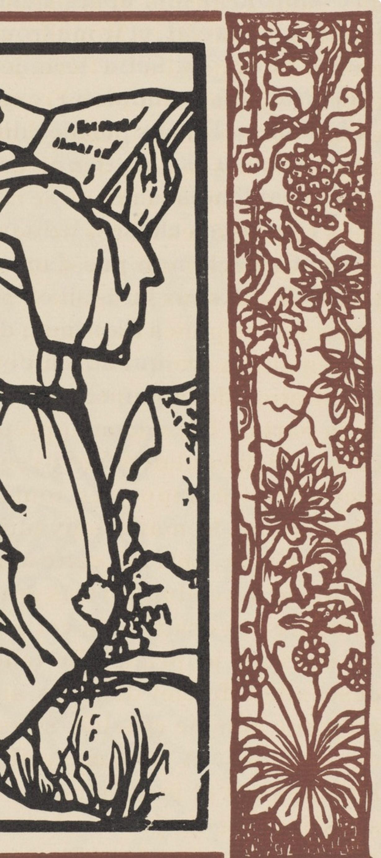 Composition (Morane, N° 100), Les Petites Fleurs de St. Françoise, Émile Bernard - Beige Landscape Print by Emile Bernard