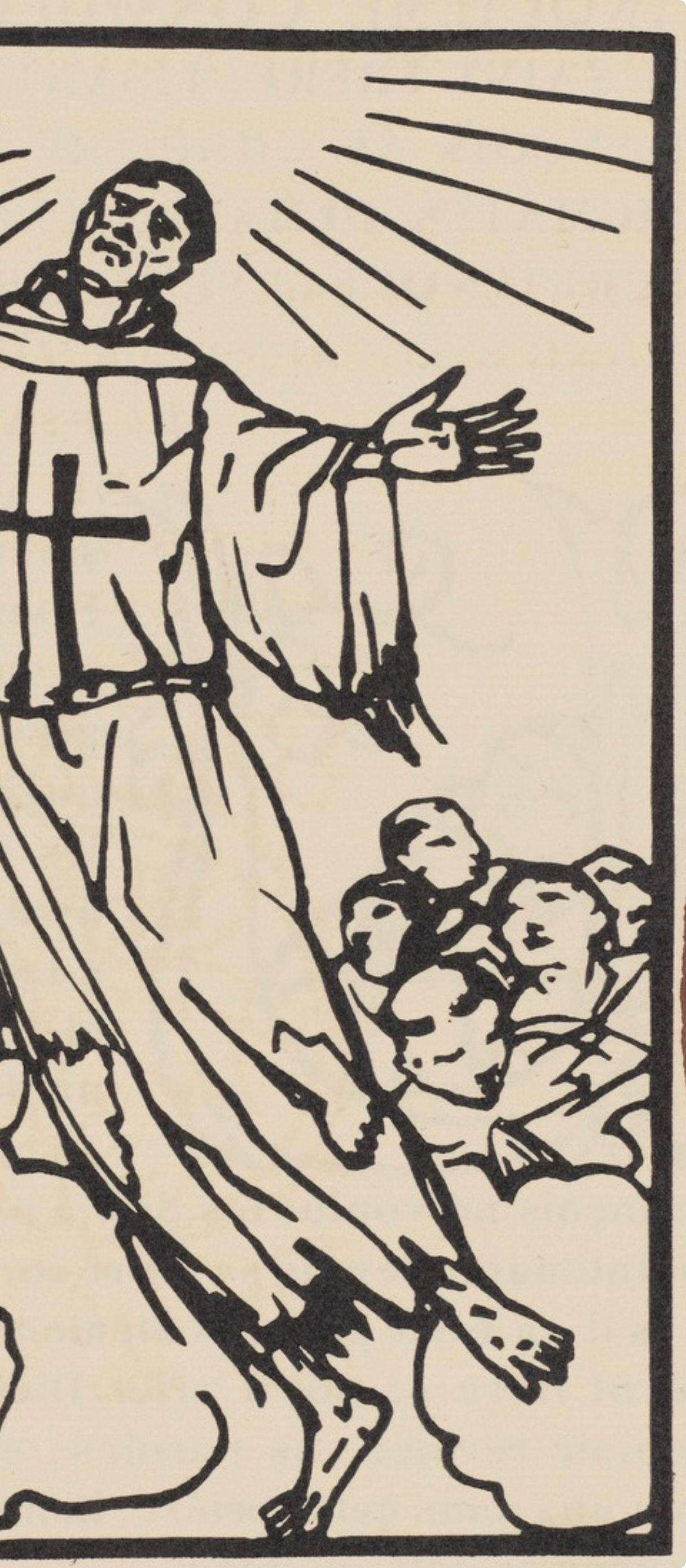 Composition (Morane, N° 100), Les Petites Fleurs de St. Françoise, Émile Bernard - Beige Figurative Print by Emile Bernard
