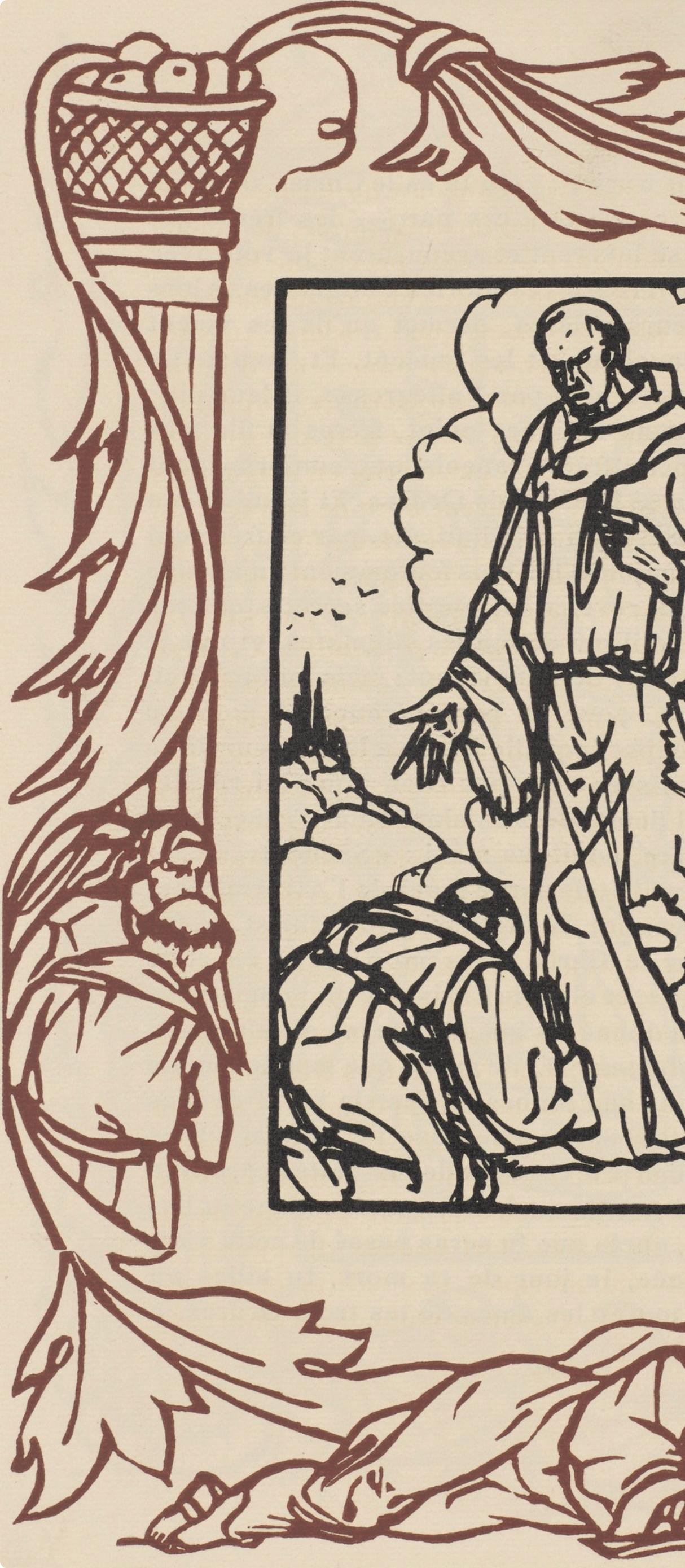 Composition (Morane, N° 100), Les Petites Fleurs de St. Françoise, Émile Bernard - Beige Landscape Print by Emile Bernard