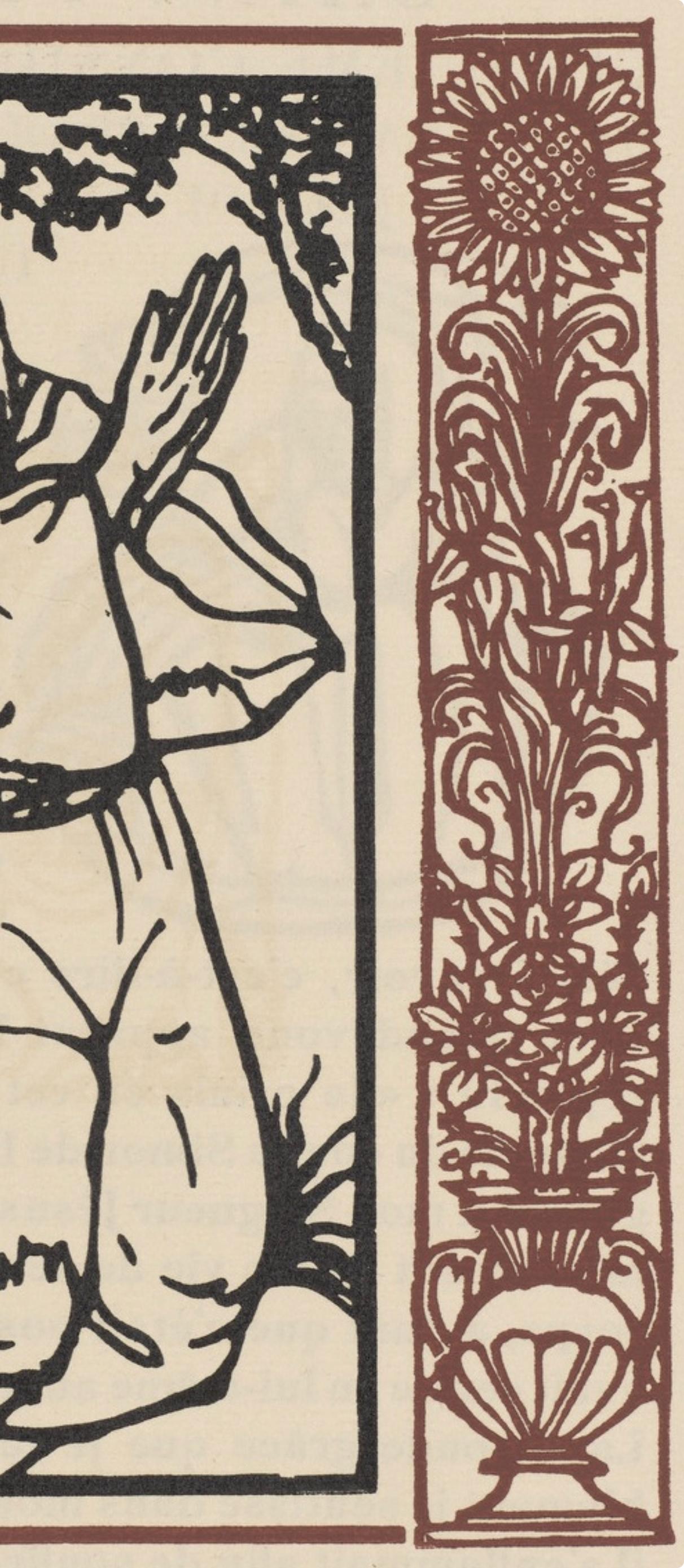 Composition (Morane, N° 100), Les Petites Fleurs de St. Françoise, Émile Bernard - Beige Figurative Print by Emile Bernard