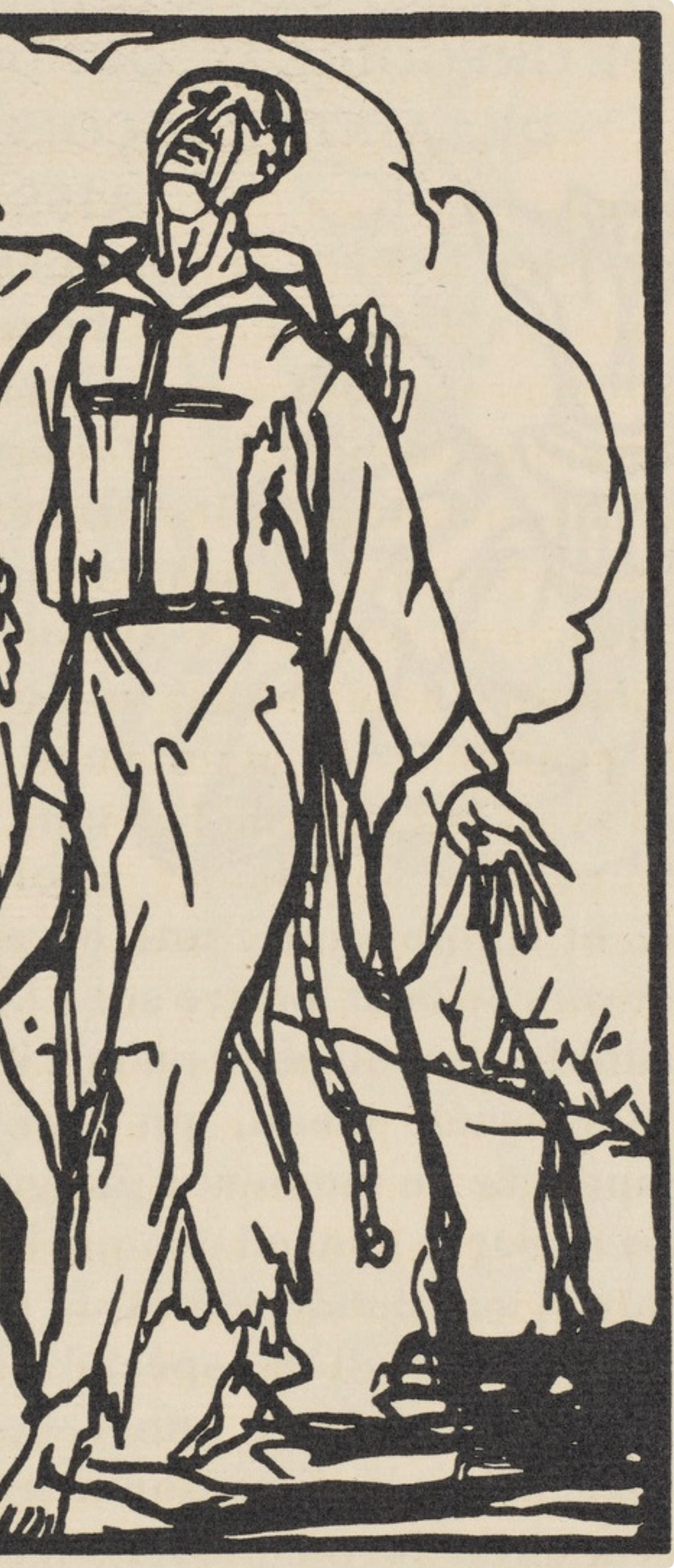 Composition (Morane, N° 100), Les Petites Fleurs de St. Françoise, Émile Bernard - Beige Figurative Print by Emile Bernard
