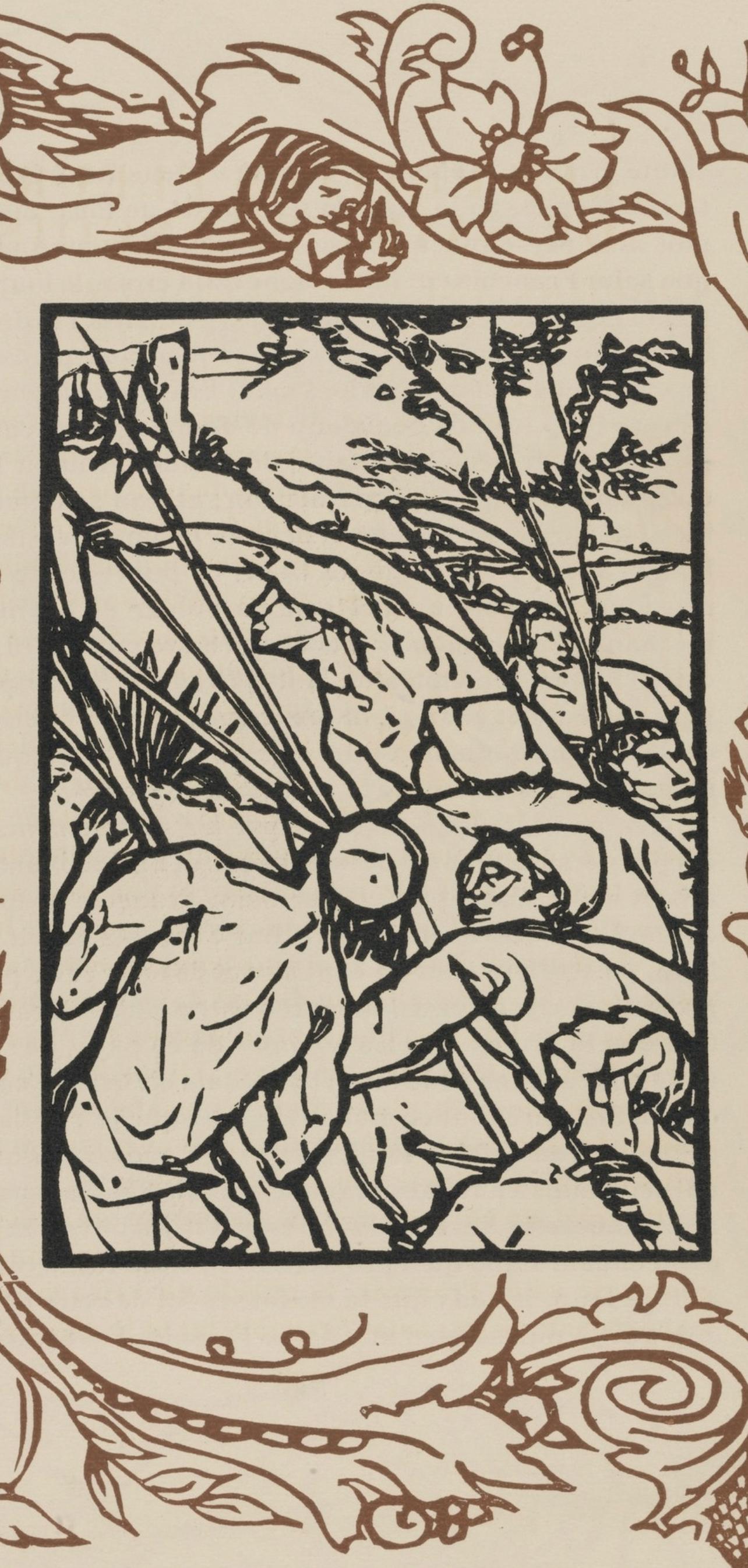 Wood engraving on vergé d'Arches paper. Inscription: unsigned and unnumbered, as issued. Good condition. Notes: From the volume, Les Petites Fleurs de St. François, 1928. Published by Ambroise Vollard, éditeur, Paris; printed by l'imprimerie Féquet