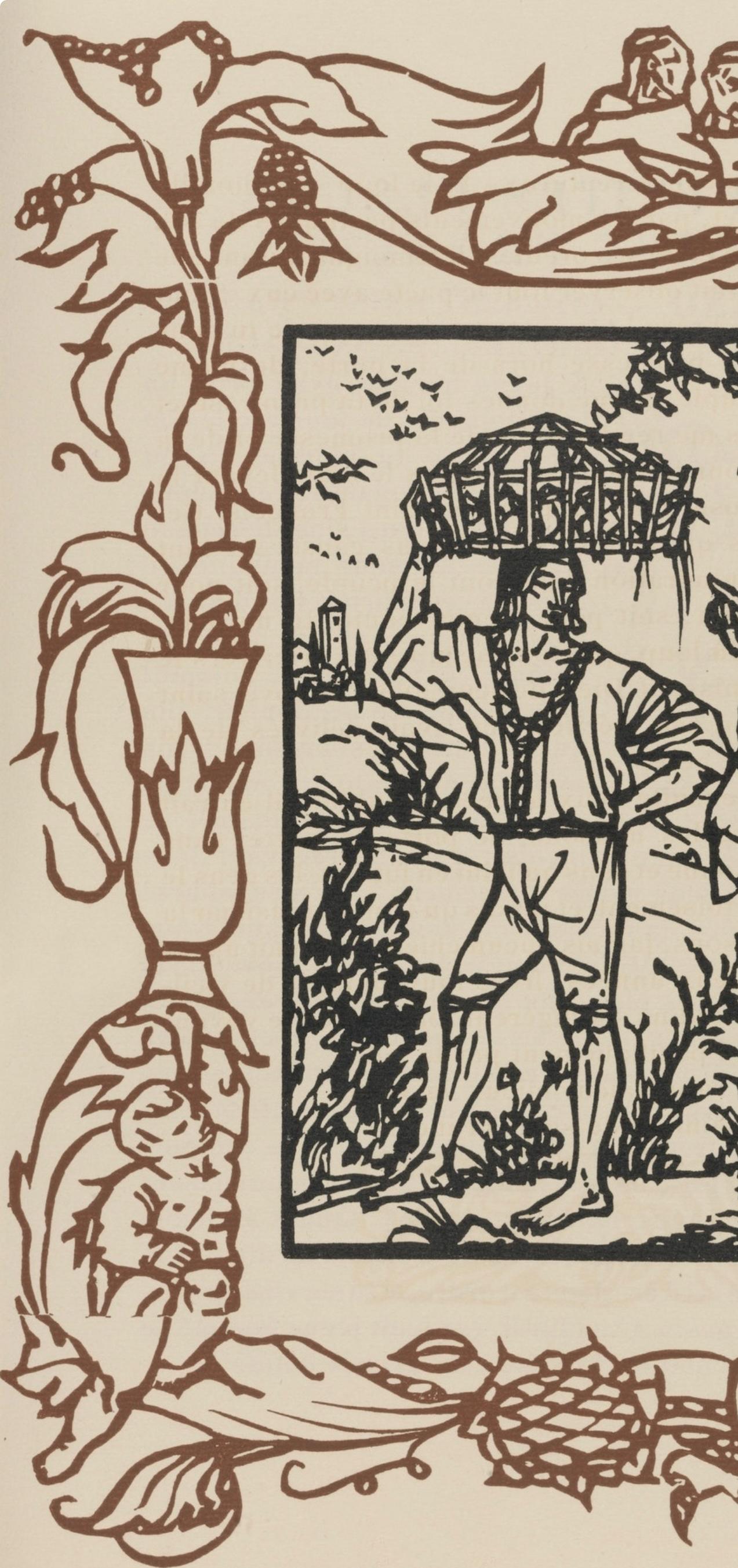 Wood engraving on vergé d'Arches paper. Inscription: unsigned and unnumbered, as issued. Good condition. Notes: From the volume, Les Petites Fleurs de St. François, 1928. Published by Ambroise Vollard, éditeur, Paris; printed by l'imprimerie Féquet