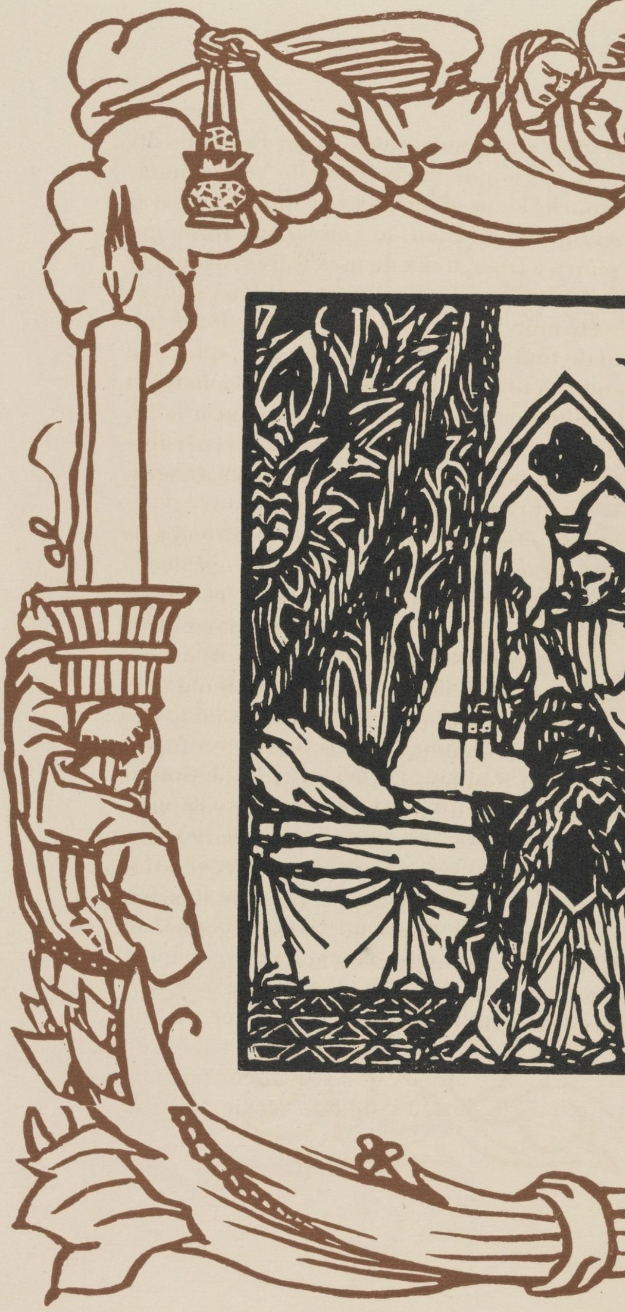Wood engraving on vergé d'Arches paper. Inscription: unsigned and unnumbered, as issued. Good condition. Notes: From the volume, Les Petites Fleurs de St. François, 1928. Published by Ambroise Vollard, éditeur, Paris; printed by l'imprimerie Féquet