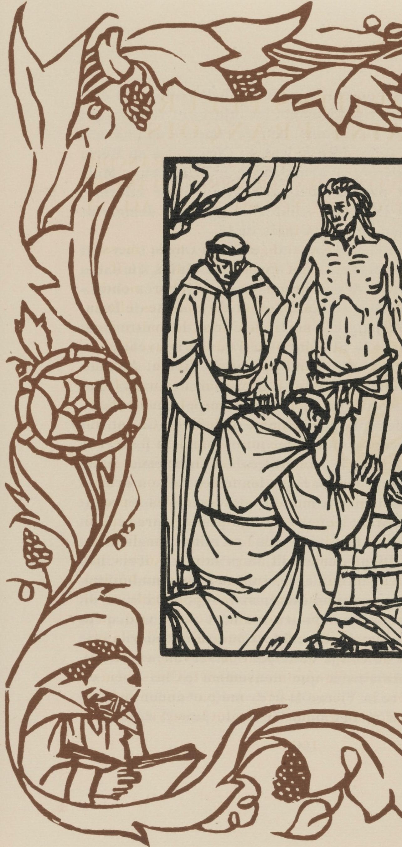 Wood engraving on vergé d'Arches paper. Inscription: unsigned and unnumbered, as issued. Good condition. Notes: From the volume, Les Petites Fleurs de St. François, 1928. Published by Ambroise Vollard, éditeur, Paris; printed by l'imprimerie Féquet