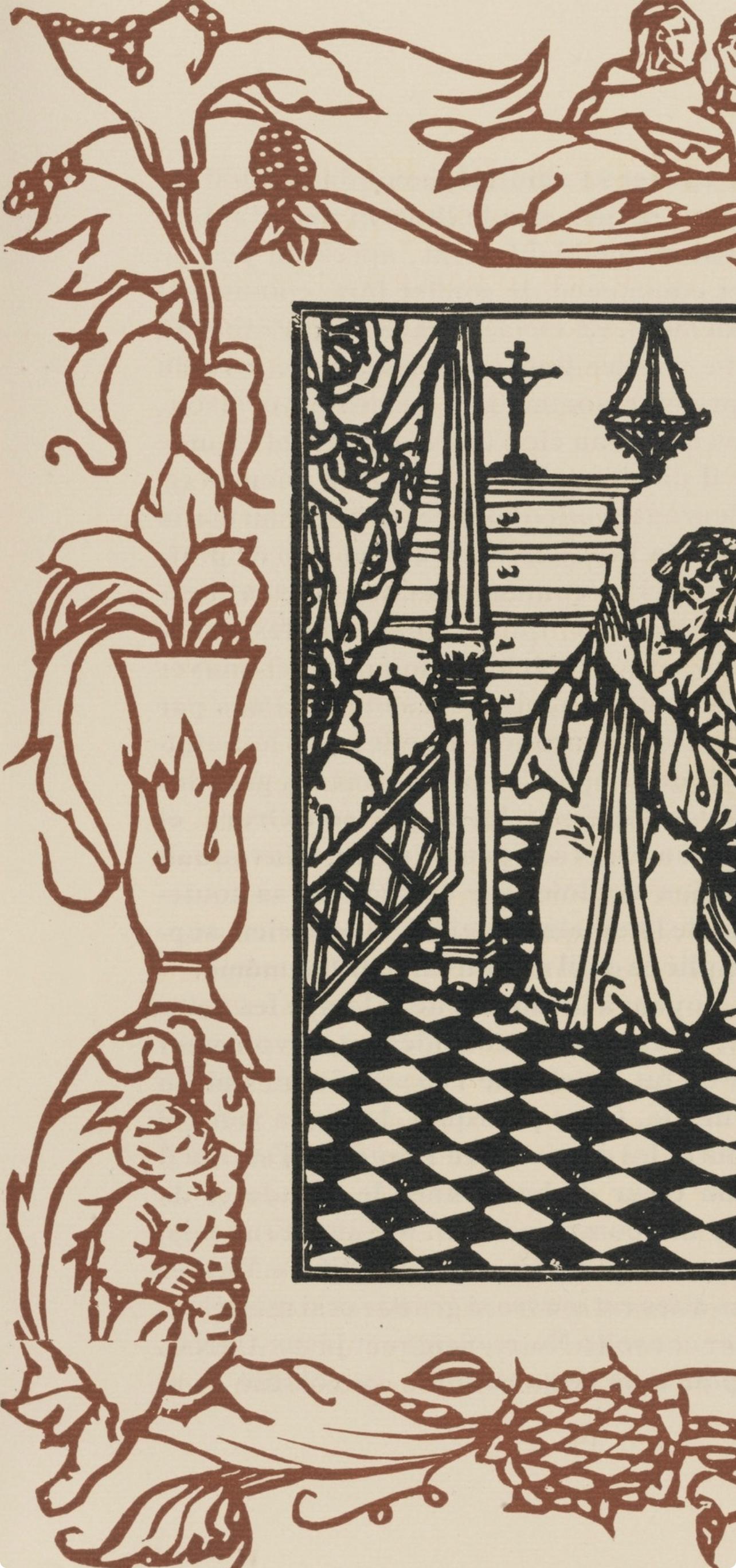 Wood engraving on vergé d'Arches paper. Inscription: unsigned and unnumbered, as issued. Good condition. Notes: From the volume, Les Petites Fleurs de St. François, 1928. Published by Ambroise Vollard, éditeur, Paris; printed by l'imprimerie Féquet