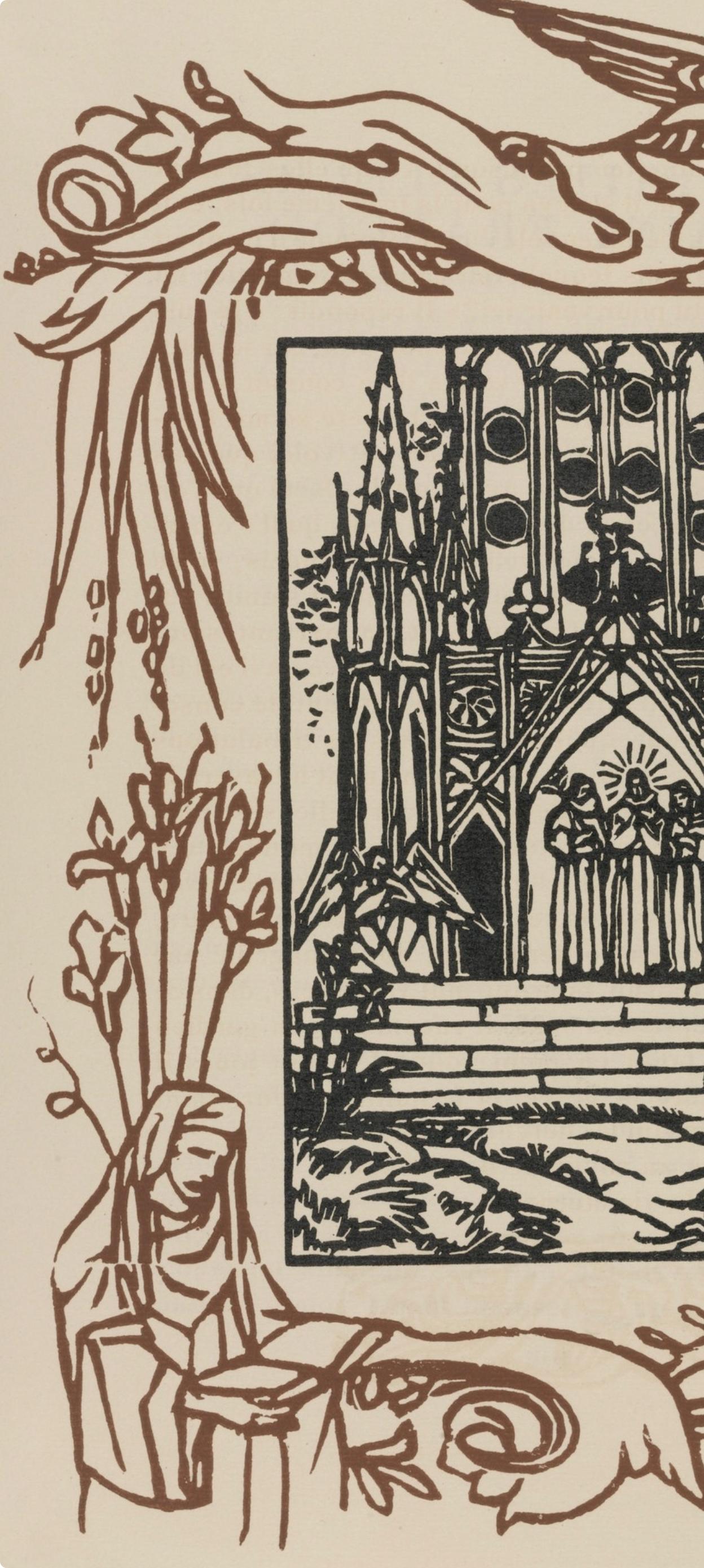 Wood engraving on vergé d'Arches paper. Inscription: unsigned and unnumbered, as issued. Good condition. Notes: From the volume, Les Petites Fleurs de St. François, 1928. Published by Ambroise Vollard, éditeur, Paris; printed by l'imprimerie Féquet