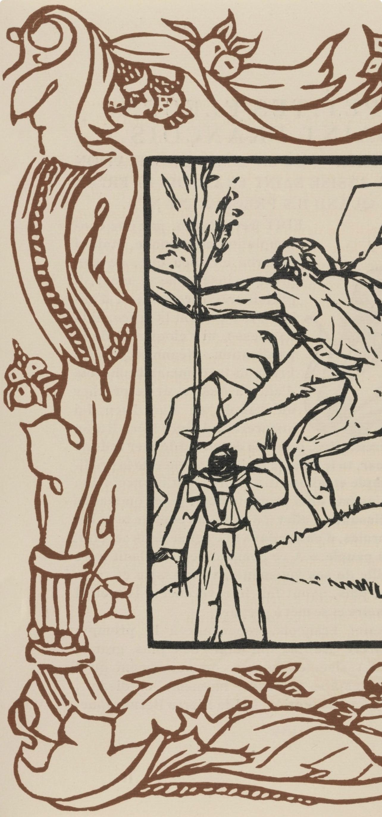 Wood engraving on vergé d'Arches paper. Inscription: unsigned and unnumbered, as issued. Good condition. Notes: From the volume, Les Petites Fleurs de St. François, 1928. Published by Ambroise Vollard, éditeur, Paris; printed by l'imprimerie Féquet