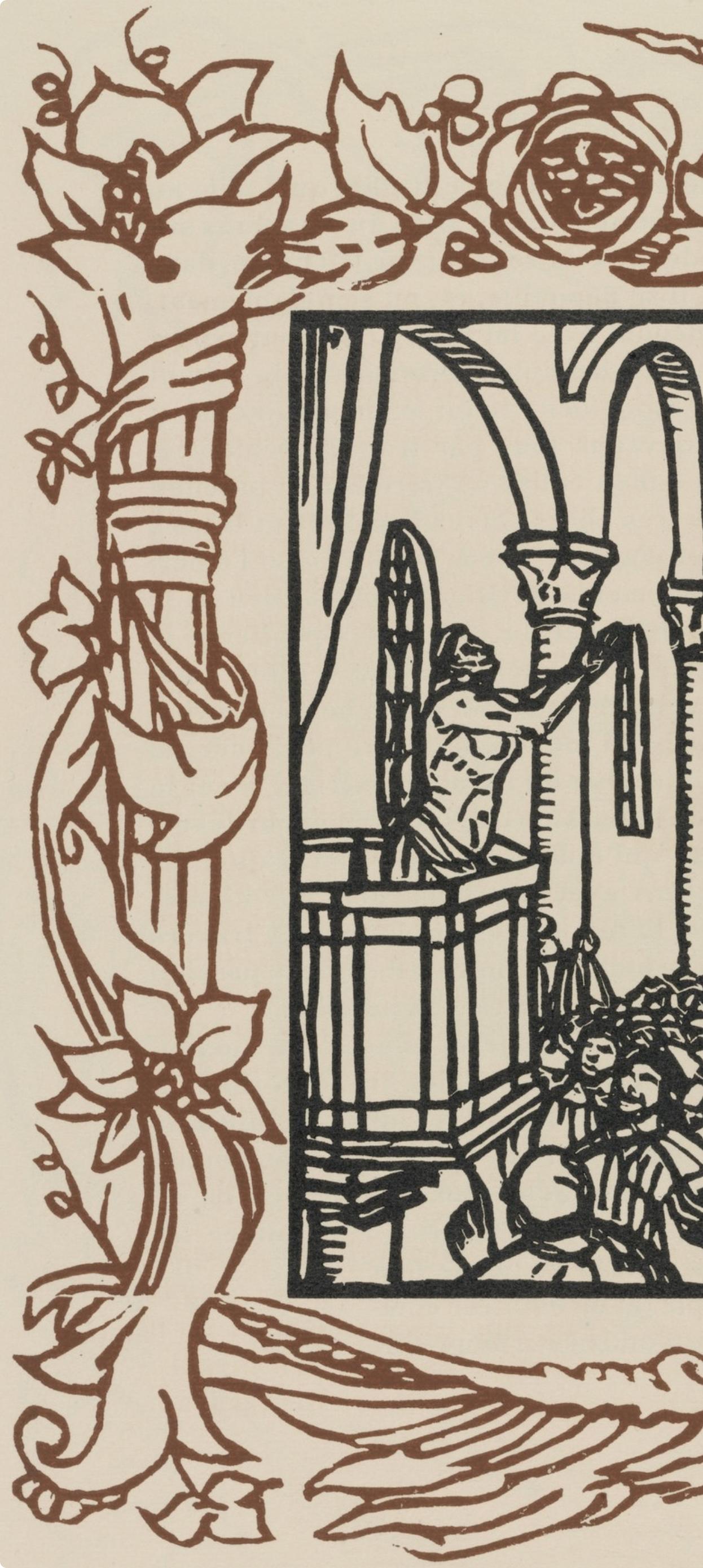 Wood engraving on vergé d'Arches paper. Inscription: unsigned and unnumbered, as issued. Good condition. Notes: From the volume, Les Petites Fleurs de St. François, 1928. Published by Ambroise Vollard, éditeur, Paris; printed by l'imprimerie Féquet