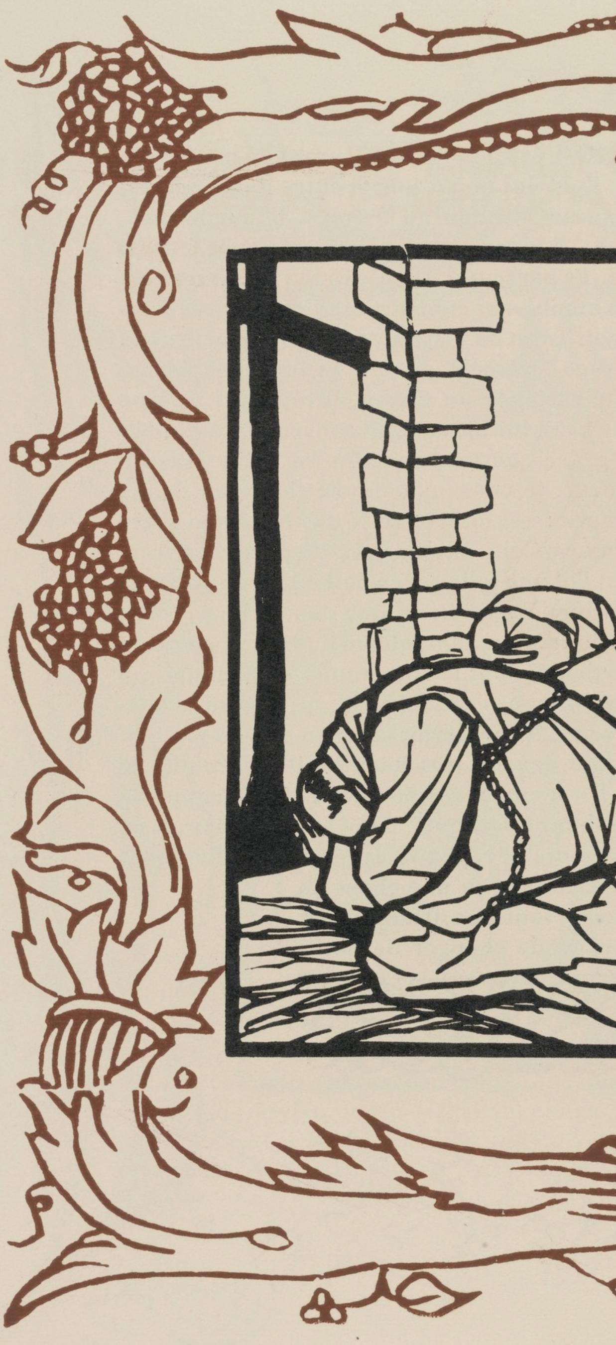 Wood engraving on vergé d'Arches paper. Inscription: unsigned and unnumbered, as issued. Good condition. Notes: From the volume, Les Petites Fleurs de St. François, 1928. Published by Ambroise Vollard, éditeur, Paris; printed by l'imprimerie Féquet