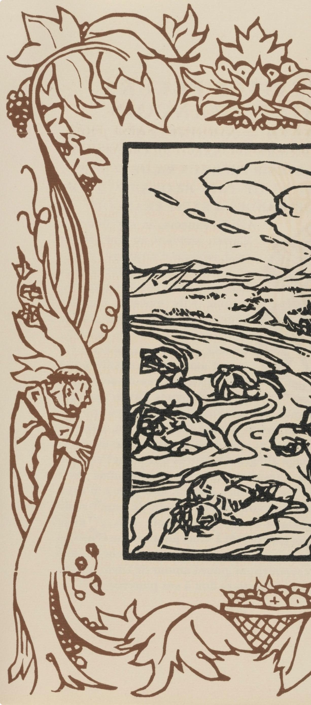 Wood engraving on vergé d'Arches paper. Inscription: unsigned and unnumbered, as issued. Good condition. Notes: From the volume, Les Petites Fleurs de St. François, 1928. Published by Ambroise Vollard, éditeur, Paris; printed by l'imprimerie Féquet