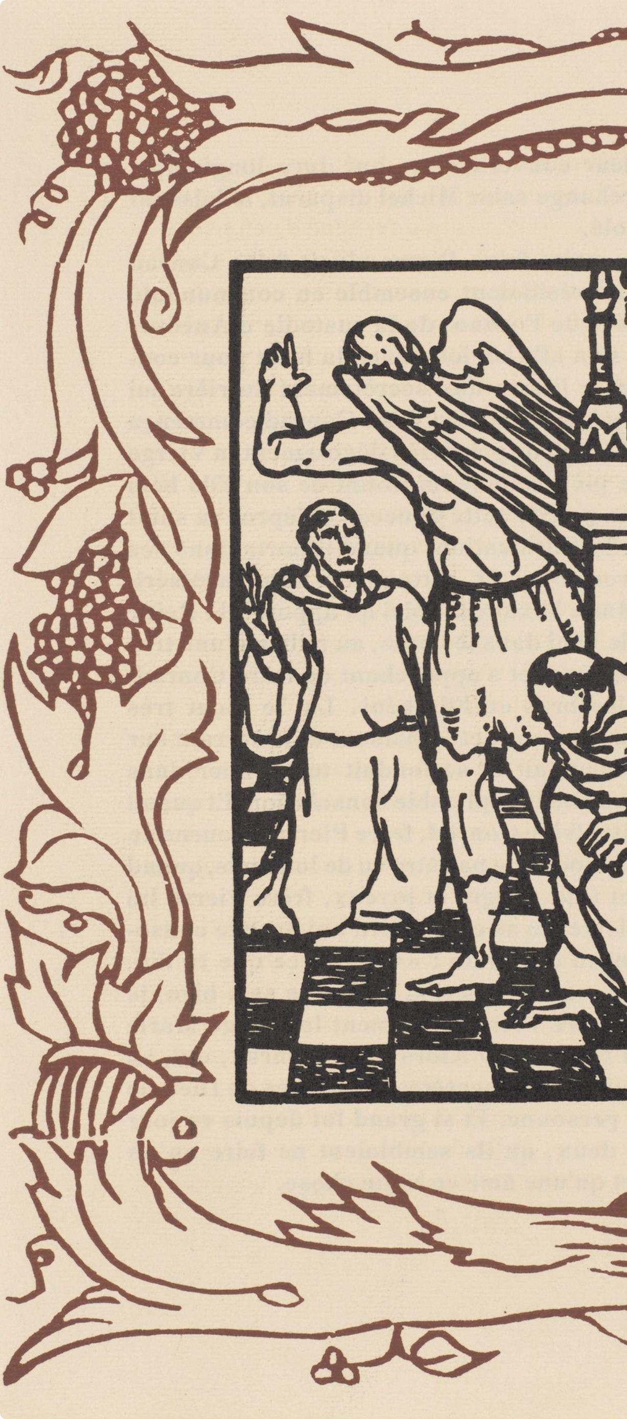 Wood engraving on vergé d'Arches paper. Inscription: unsigned and unnumbered, as issued. Good condition. Notes: From the volume, Les Petites Fleurs de St. François, 1928. Published by Ambroise Vollard, éditeur, Paris; printed by l'imprimerie Féquet