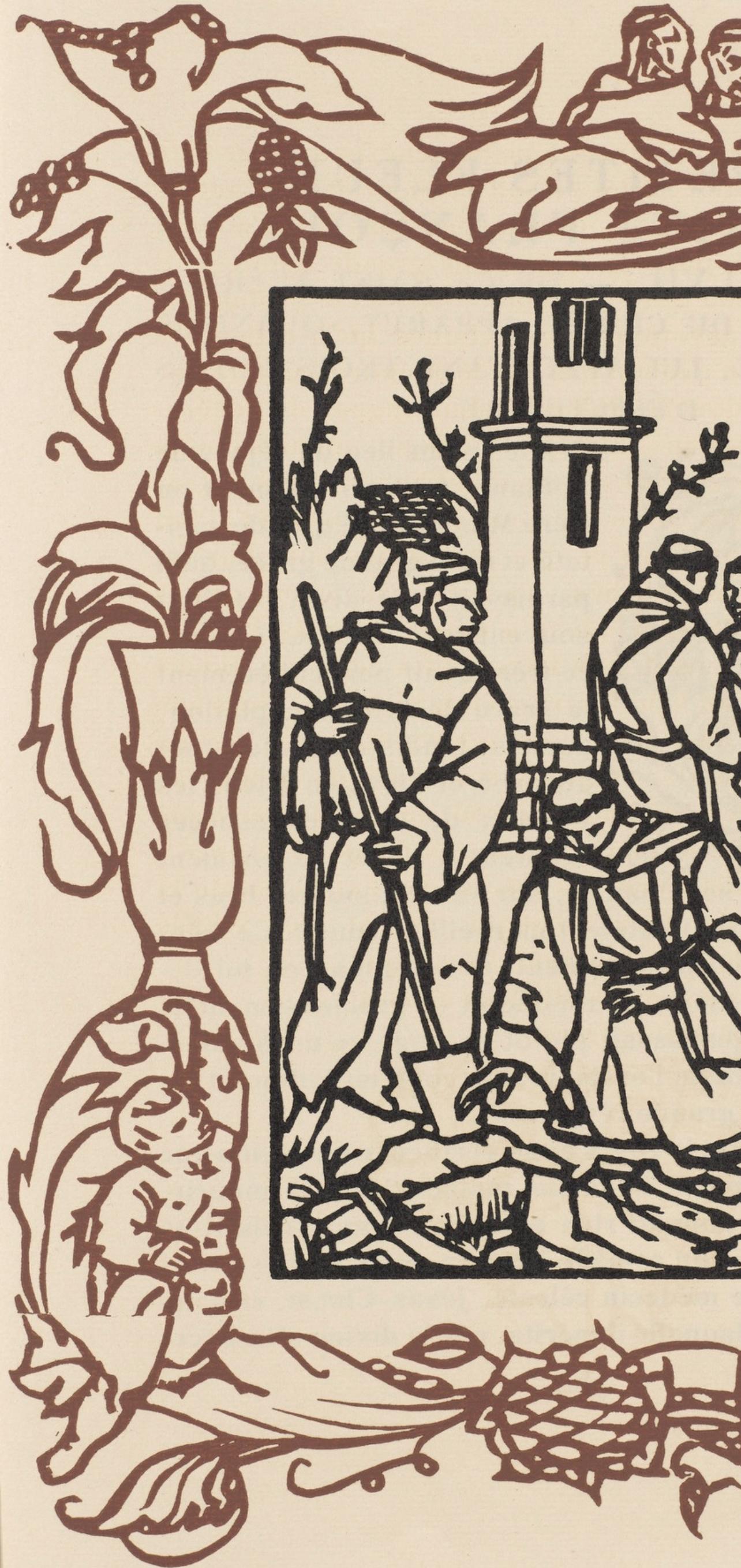 Gravure sur bois sur papier vergé d'Arches. Inscription : non signé et non numéroté, tel que publié. Bon état. Notes : Extrait du volume Les Petites Fleurs de St. François, 1928. Publié par Ambroise Vollard, éditeur, Paris ; imprimé par l'imprimerie