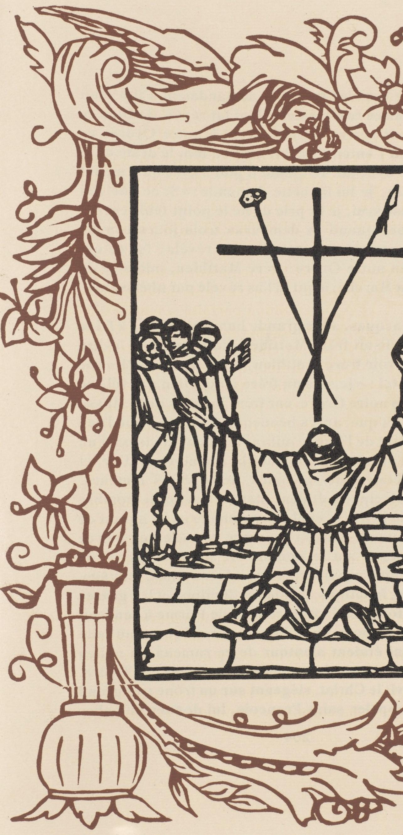 Wood engraving on vergé d'Arches paper. Inscription: unsigned and unnumbered, as issued. Good condition. Notes: From the volume, Les Petites Fleurs de St. François, 1928. Published by Ambroise Vollard, éditeur, Paris; printed by l'imprimerie Féquet