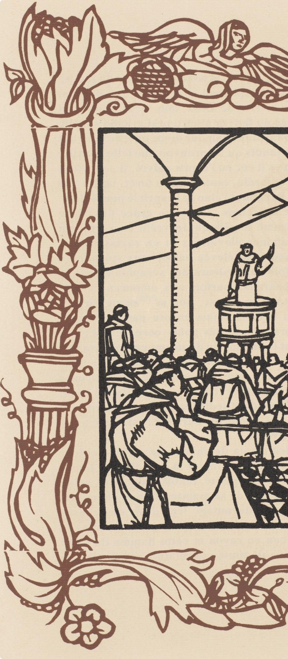Holzstich auf vergé d'Arches-Papier. Aufschrift: unsigniert und nicht nummeriert, wie ausgegeben. Guter Zustand. Anmerkungen: Aus dem Band Les Petites Fleurs de St. François, 1928. Herausgegeben von Ambroise Vollard, éditeur, Paris; gedruckt von