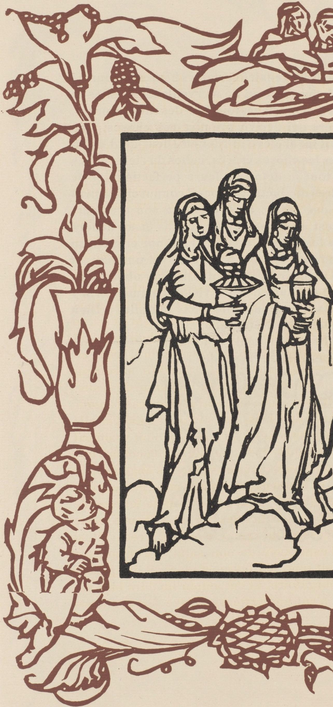 Wood engraving on vergé d'Arches paper. Inscription: unsigned and unnumbered, as issued. Good condition. Notes: From the volume, Les Petites Fleurs de St. François, 1928. Published by Ambroise Vollard, éditeur, Paris; printed by l'imprimerie Féquet