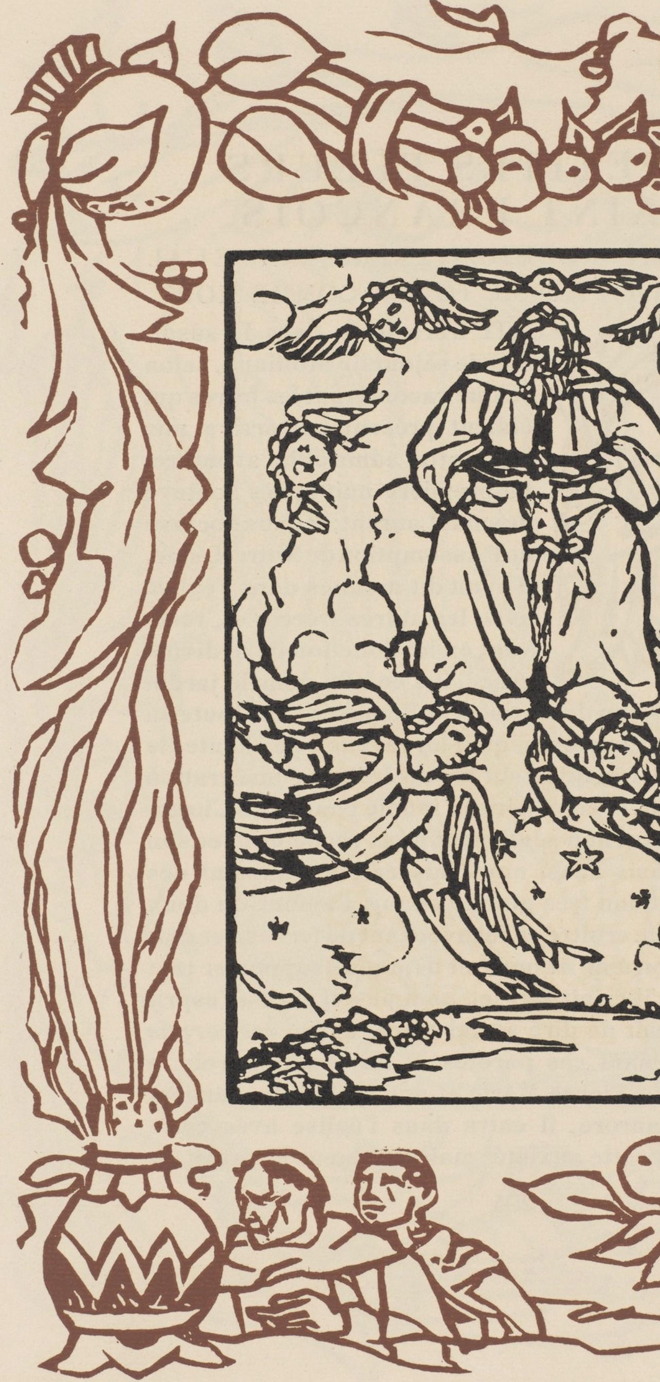 Wood engraving on vergé d'Arches paper. Inscription: unsigned and unnumbered, as issued. Good condition. Notes: From the volume, Les Petites Fleurs de St. François, 1928. Published by Ambroise Vollard, éditeur, Paris; printed by l'imprimerie Féquet